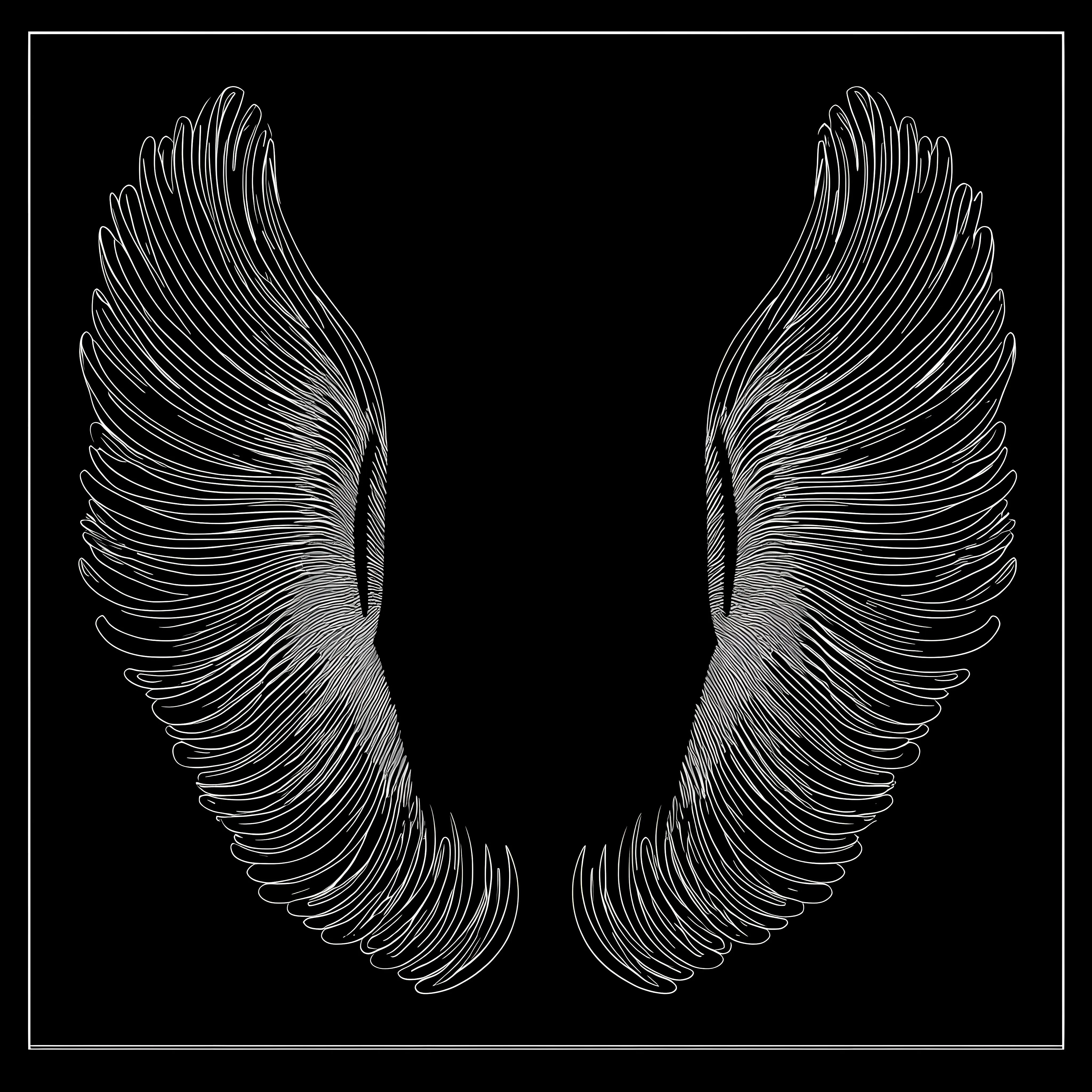Black and White Angel Wings Vector Illustration — free download from Dotvec