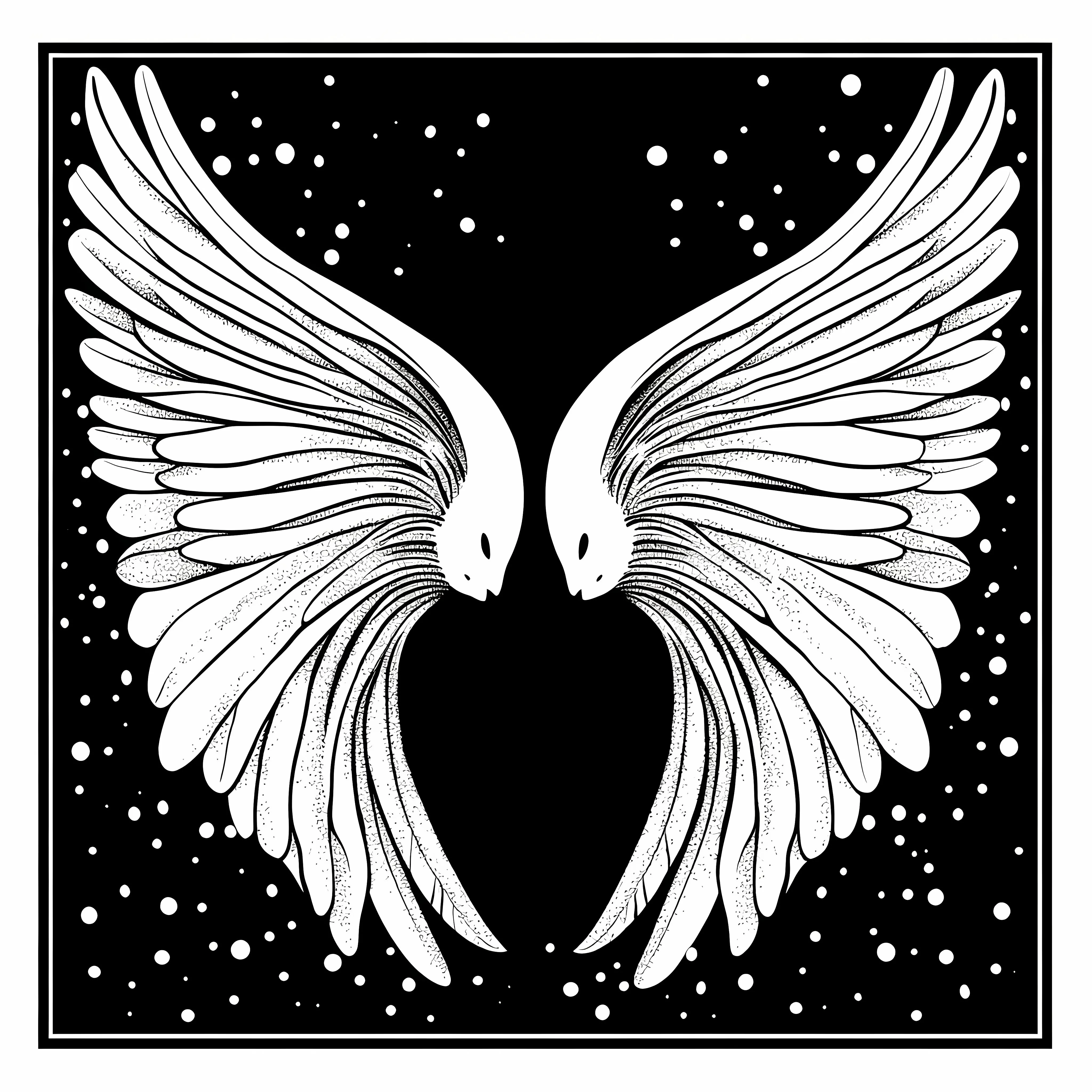 Black and White Angel Wings Vector Illustration — free download from Dotvec
