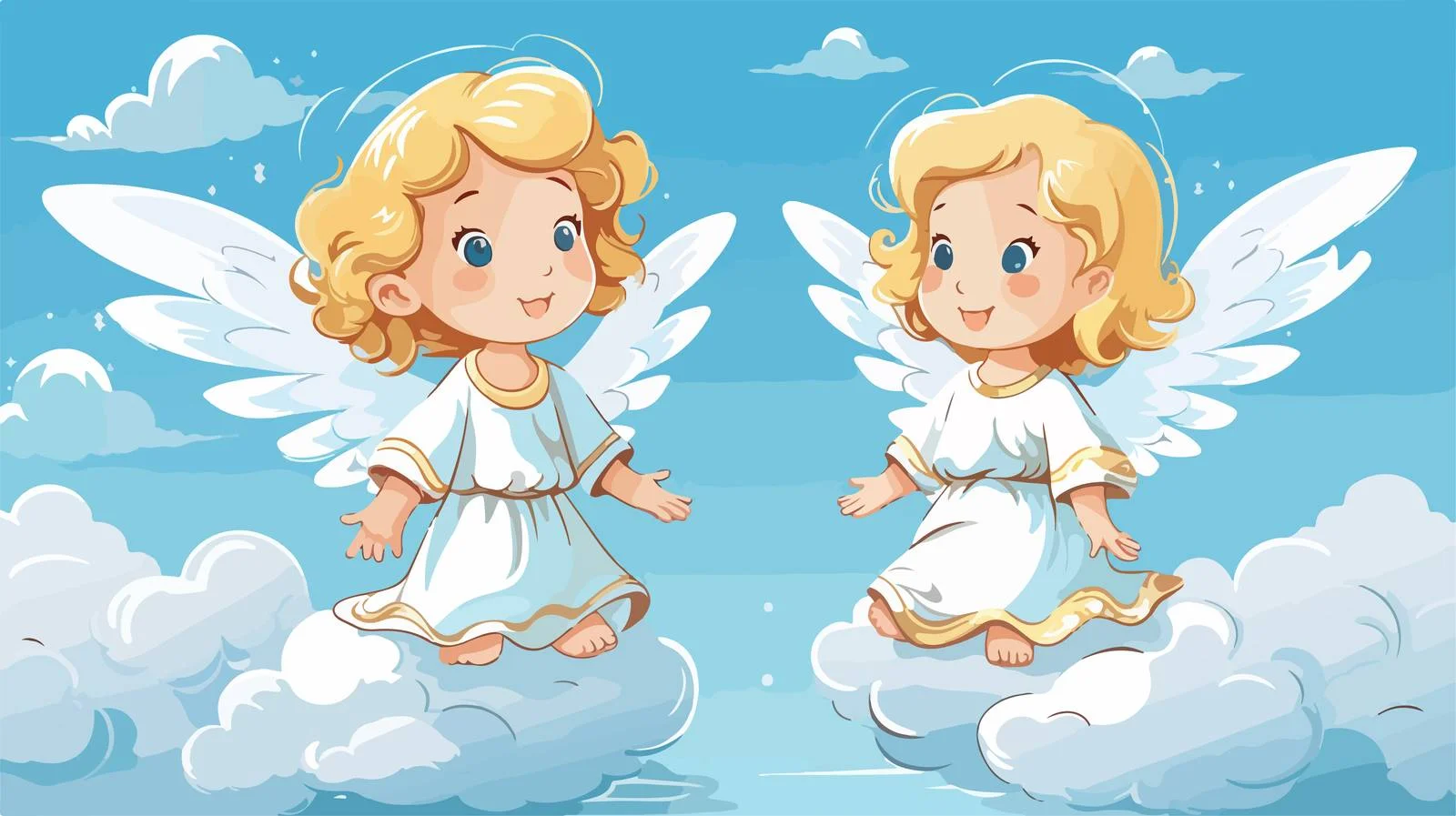 Heavenly Angel Cloud Cartoon Illustration — free download from Dotvec
