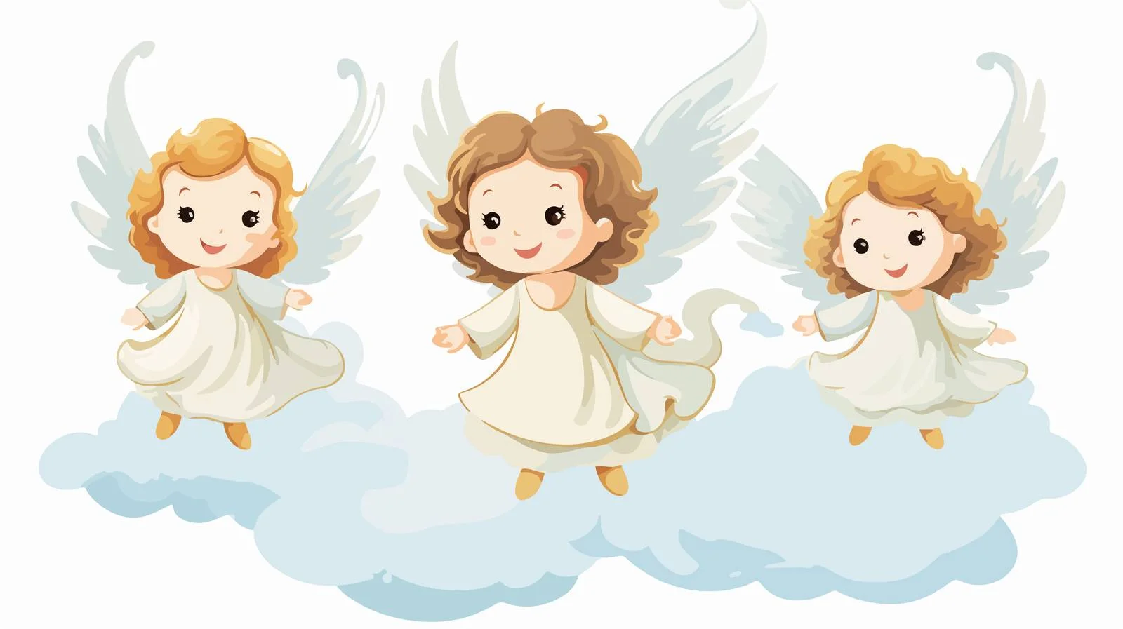 Heavenly Angels Cartoon Illustration — free download from Dotvec