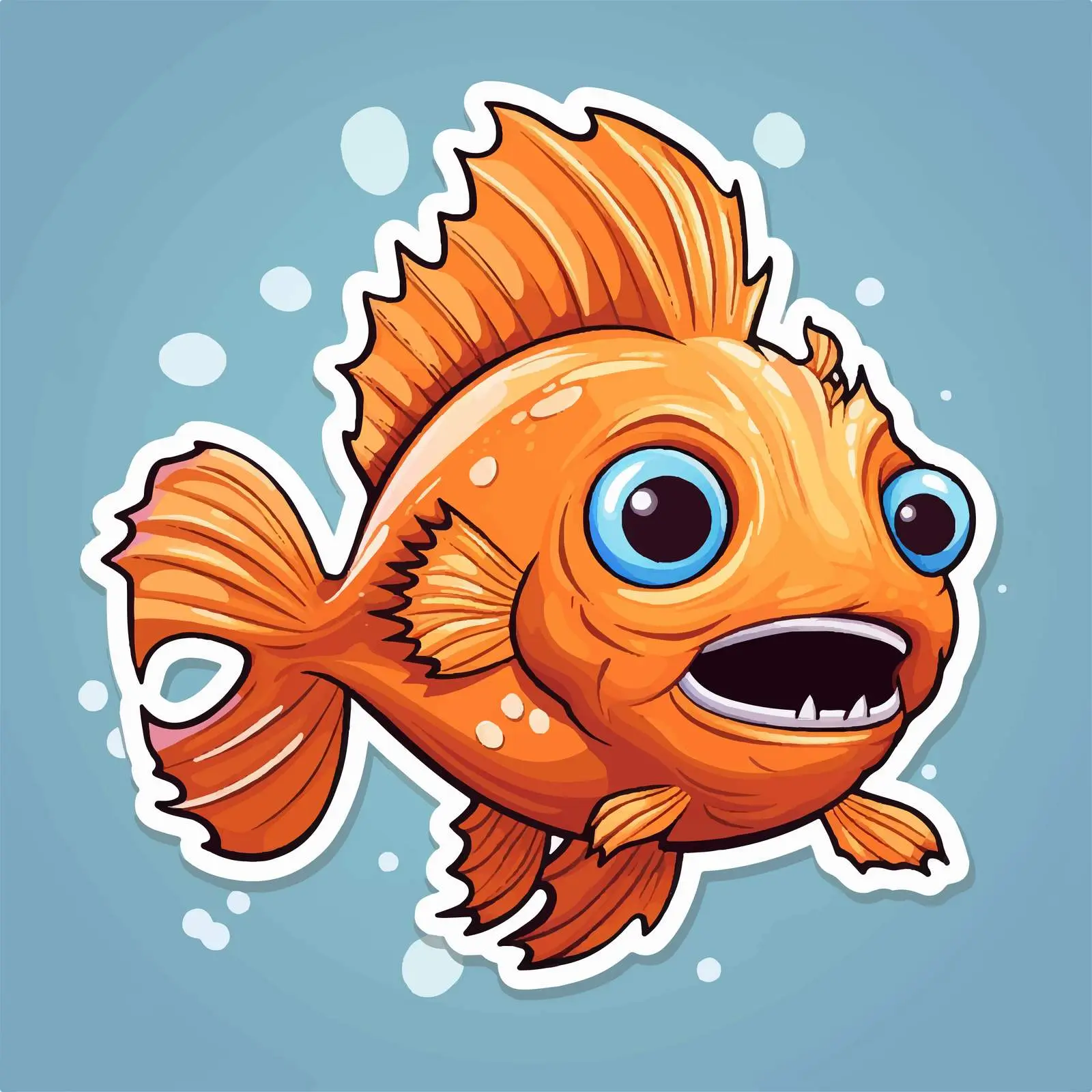 Cartoon Anglerfish Sticker Vector Illustration — free download from Dotvec