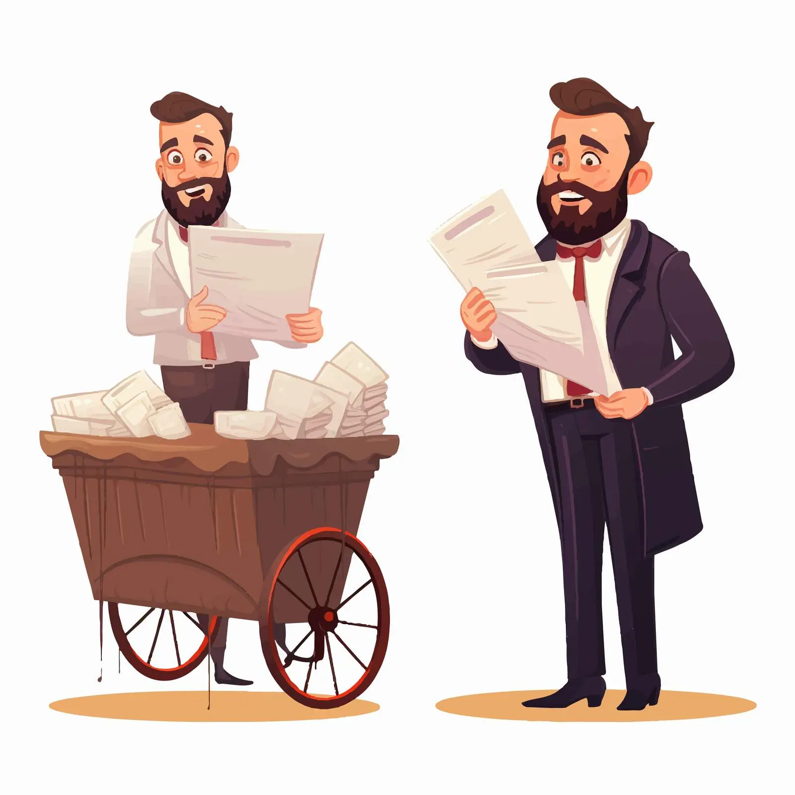 Angry Bearded Man in Formal Suit Vector — free download from Dotvec