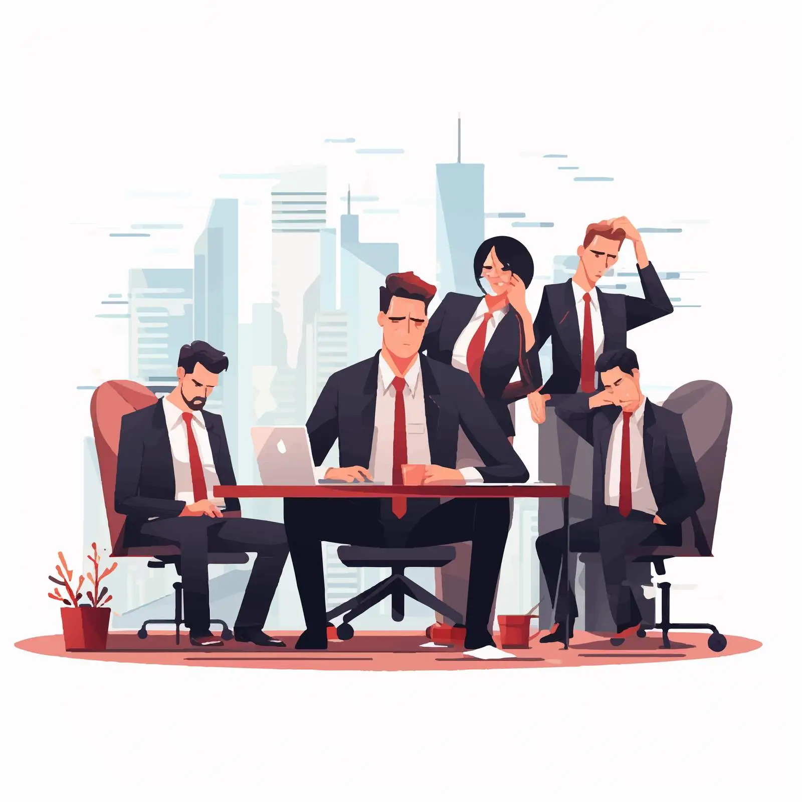 Tense Business Meeting with Frustrated Team — free download from Dotvec