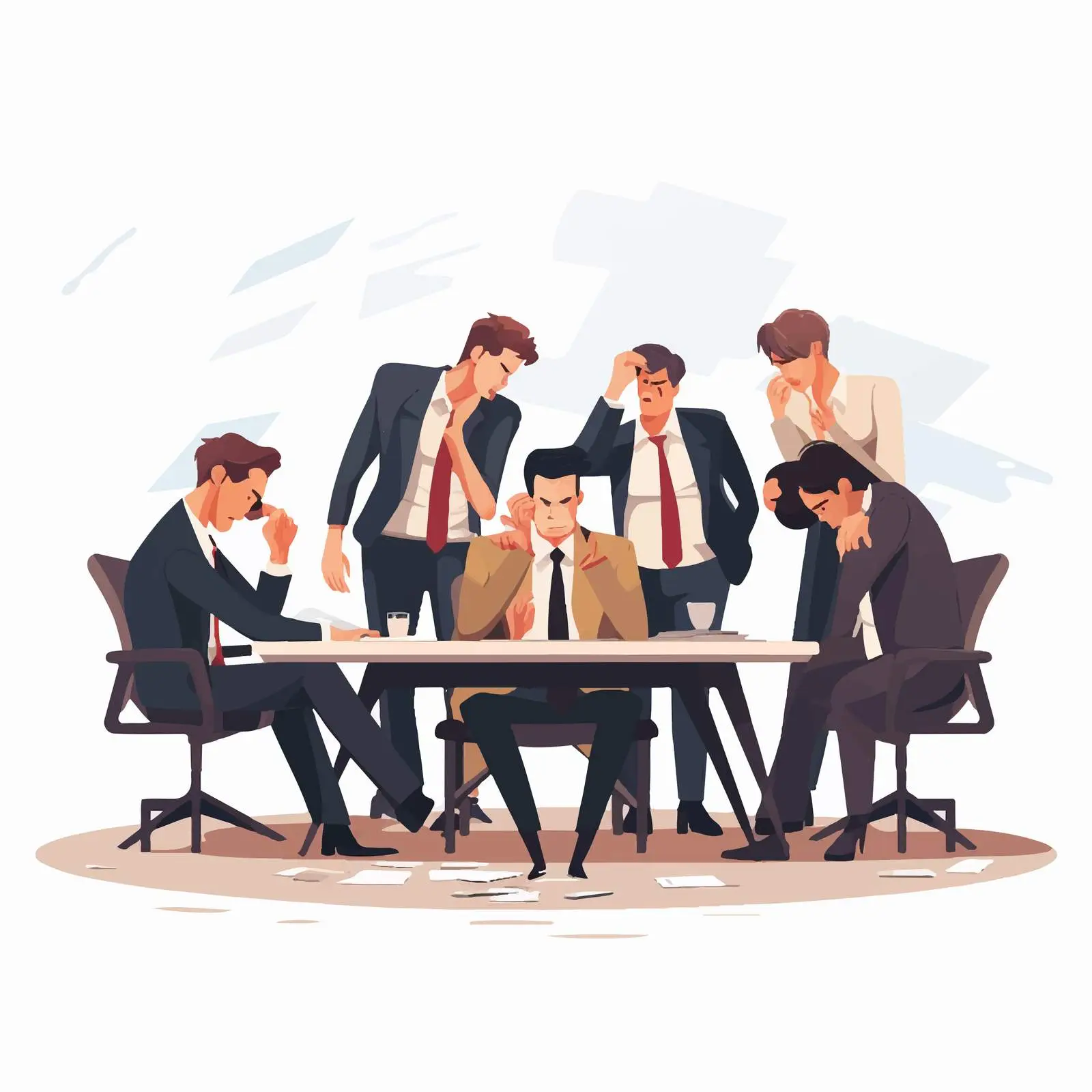 Frustrated Team at Tensed Business Meeting – free synergy image from Dotvec