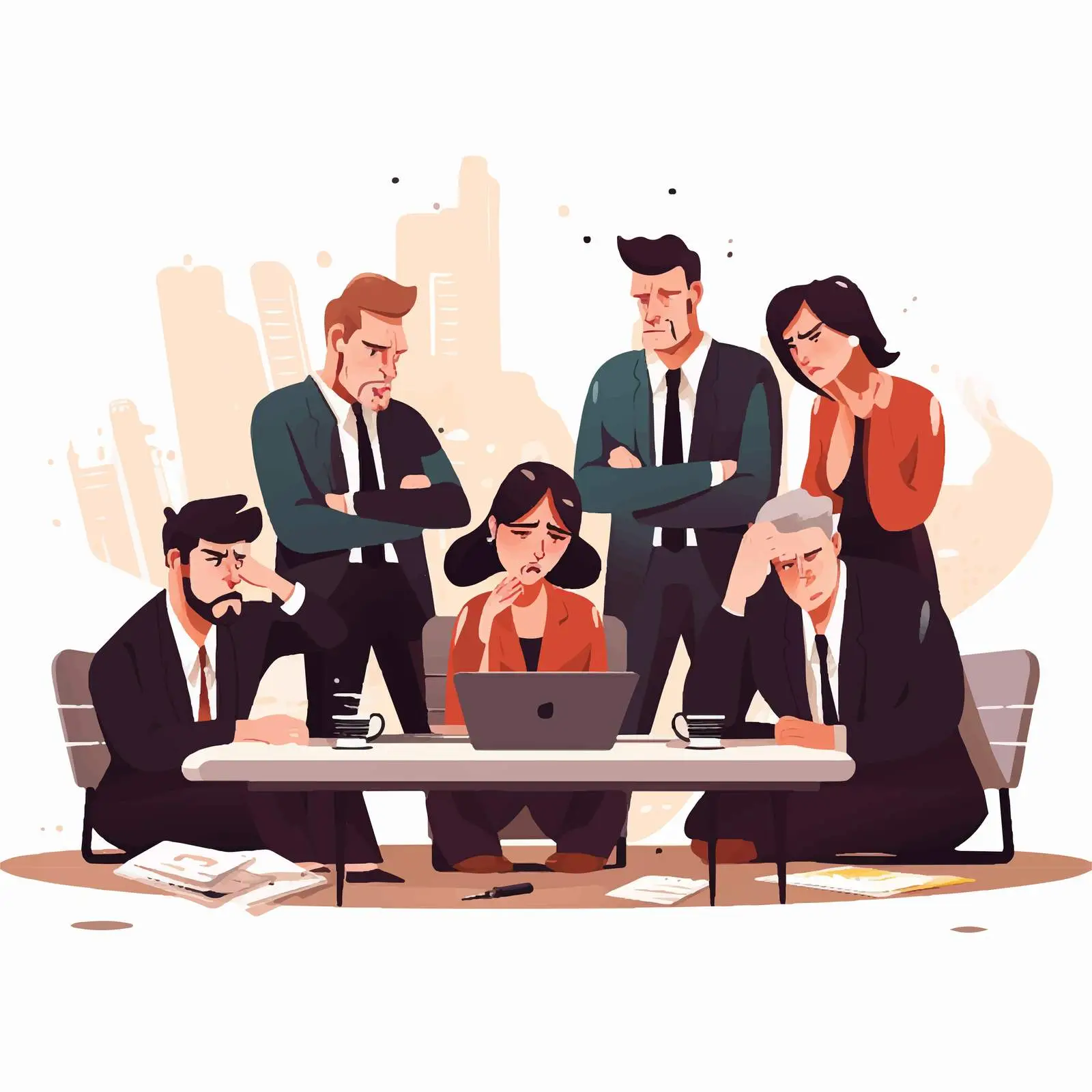 Frustrated Team at Tense Business Meeting — free download from Dotvec