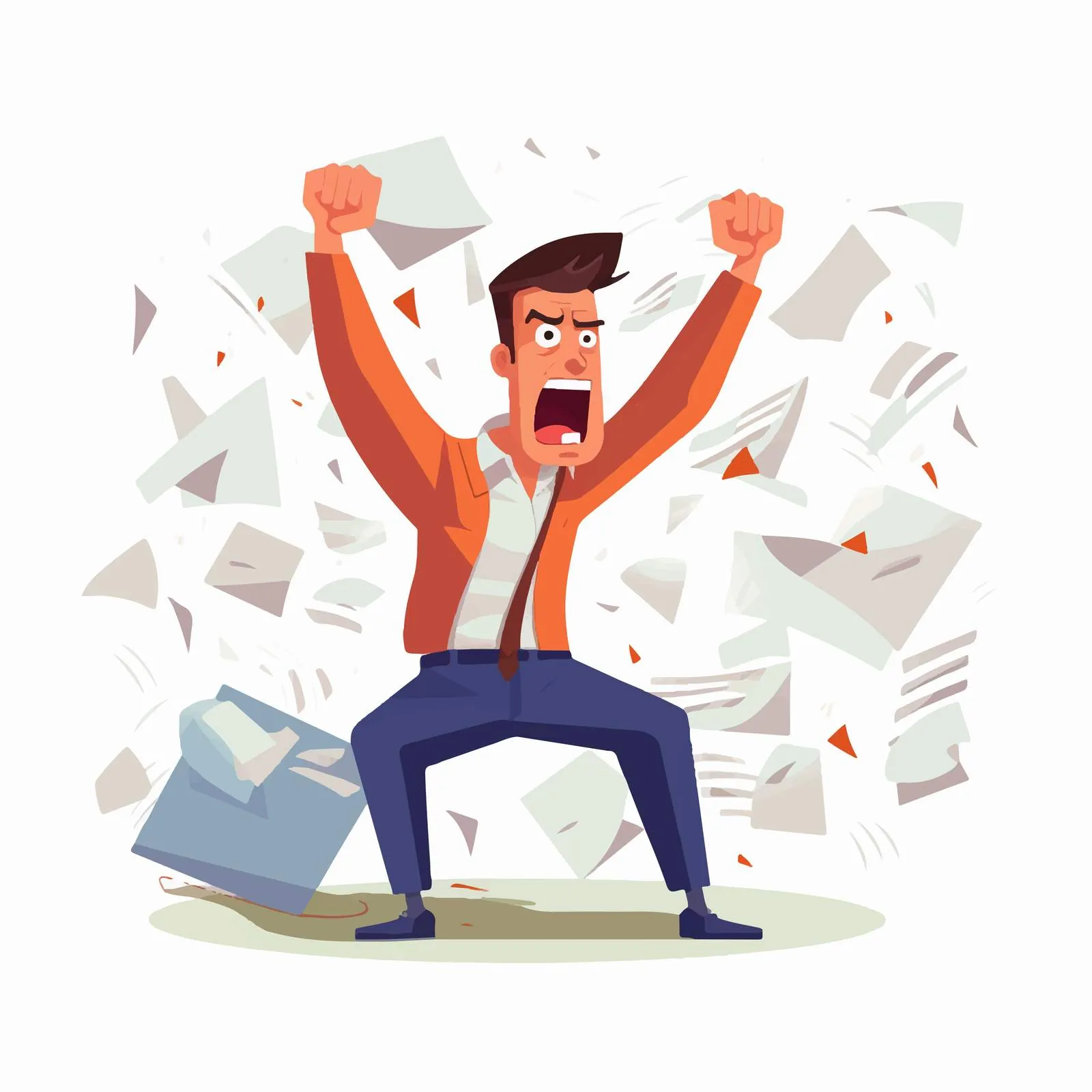 Frustrated Office Worker in Stress and Anger – free burnout image from Dotvec