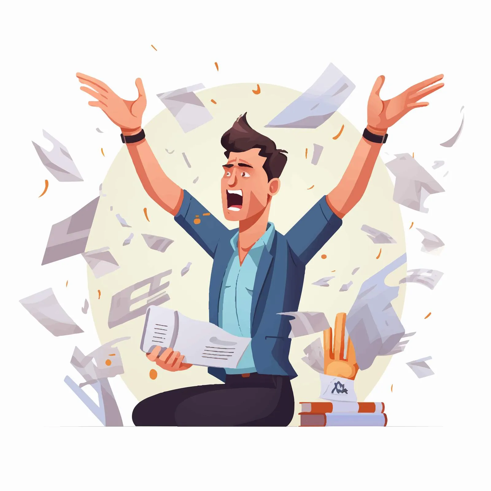 Furious Office Worker Experiencing Stress and Anger — free download from Dotvec