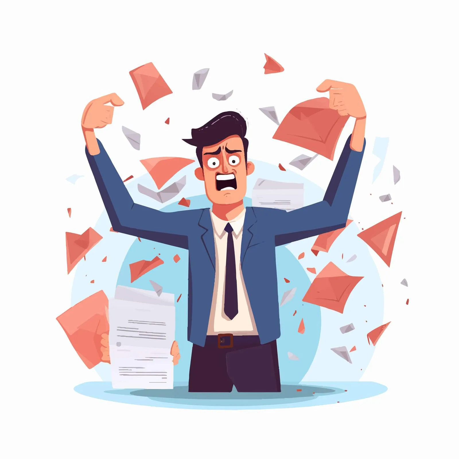 Angry Office Worker in Stress and Frustration — free download from Dotvec