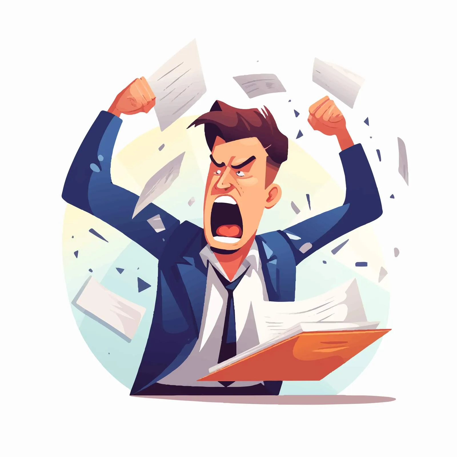 Furious Office Worker in Stress and Anger — free download from Dotvec