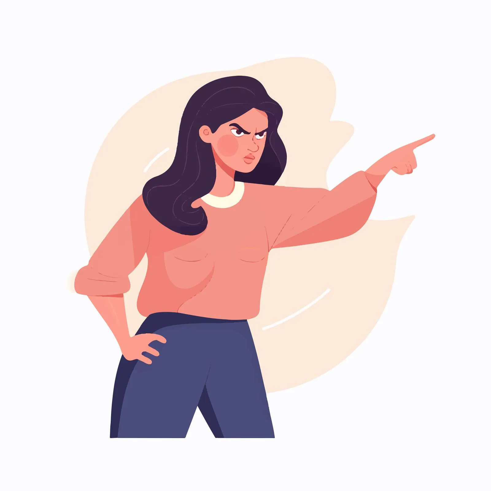 Dissatisfied Woman Pointing and Complaining Vector – free dissatisfied image from Dotvec