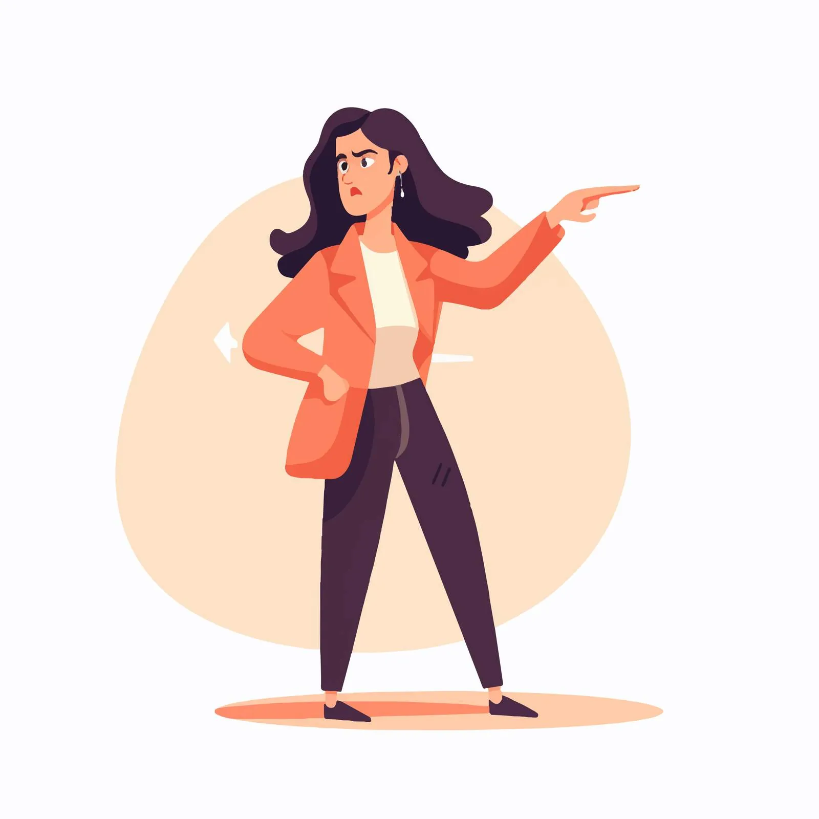 Angry Woman Pointing and Complaining Vector – free negative feedback image from Dotvec