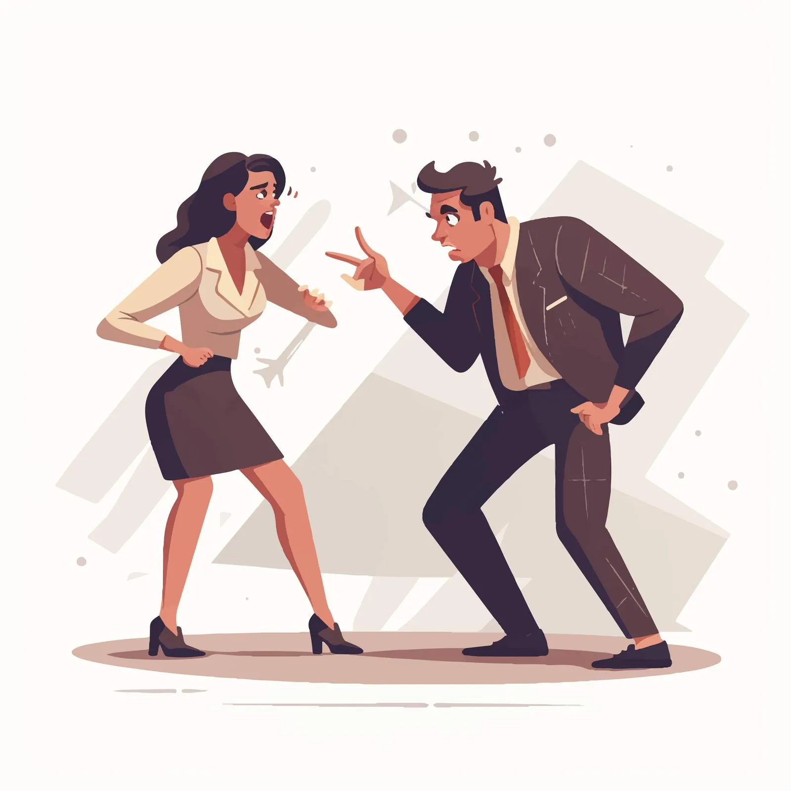 Frustrated Boss and Employee Illustration – free office conflict image from Dotvec