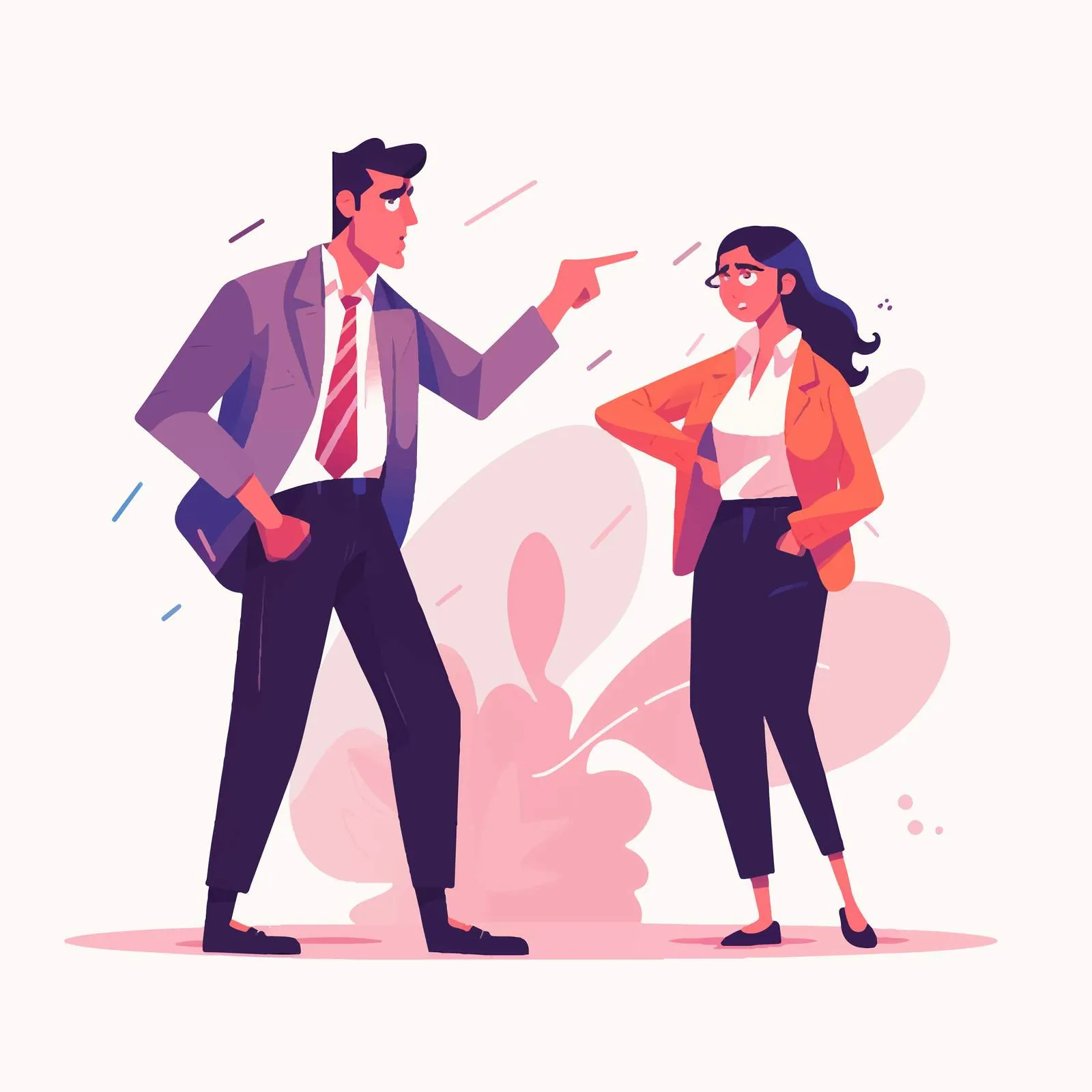 Female Boss Confronting Male Employee Making Excuses — free download from Dotvec