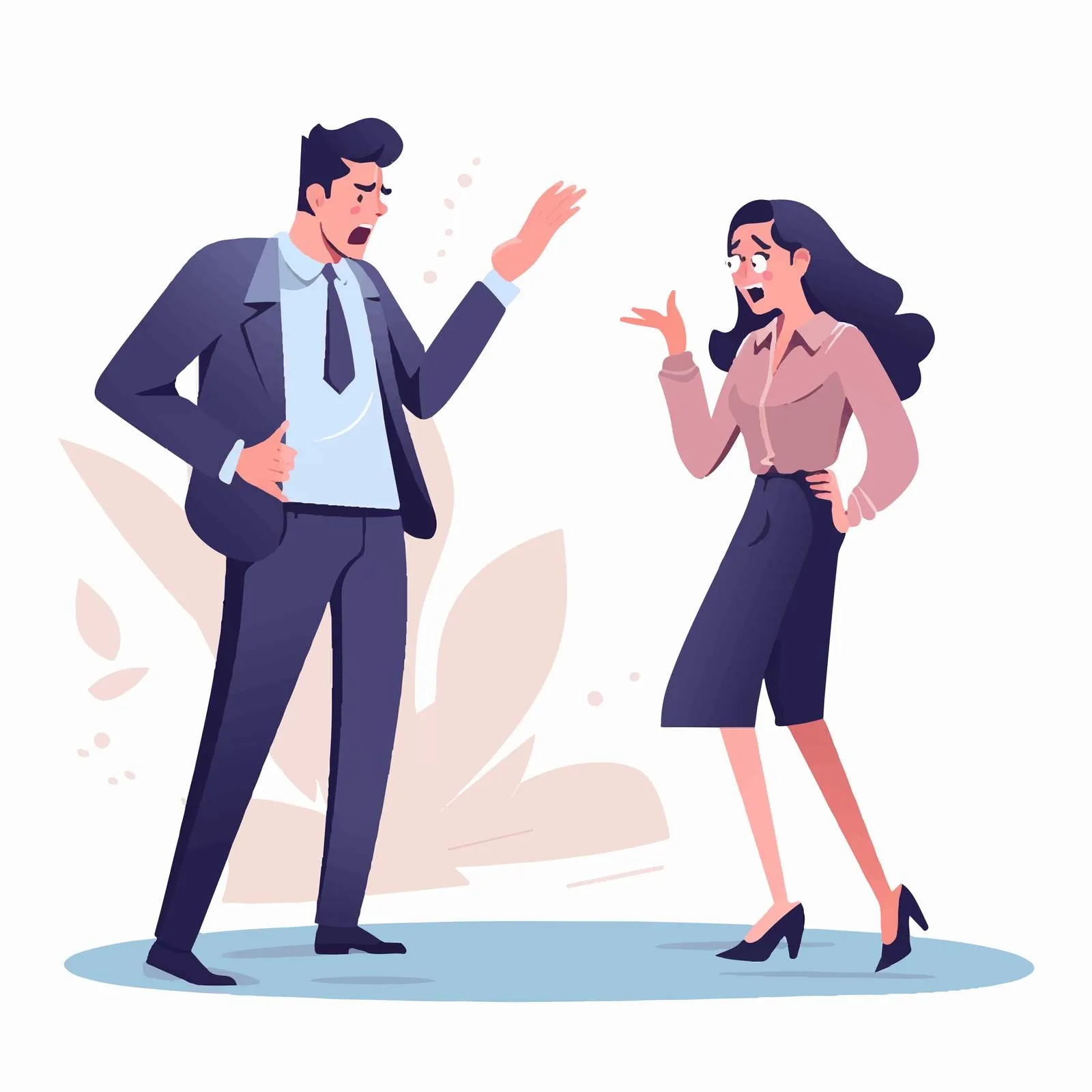 Female Boss and Male Employee Dispute Illustration — free download from Dotvec
