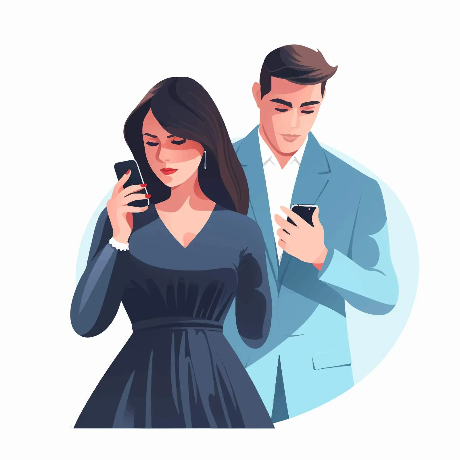 Jealous Woman Spying with Husband's Phone — free download from Dotvec