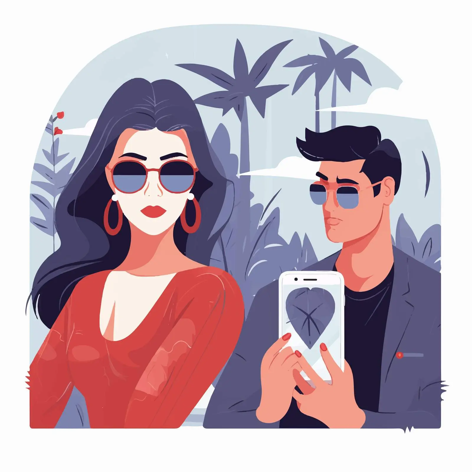 Jealous Woman Spying on Husband's Phone – free privacy image from Dotvec