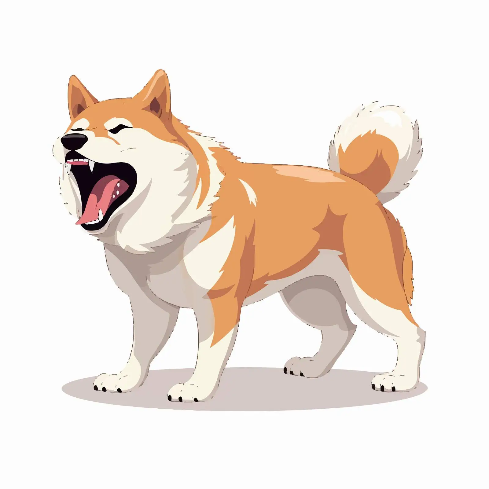 Furious Akita Inu with Bared Teeth — free download from Dotvec