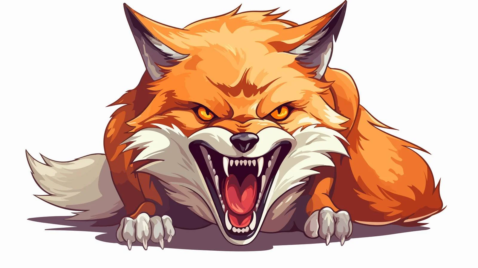 Furious Fox Cartoon Vector Illustration — free download from Dotvec