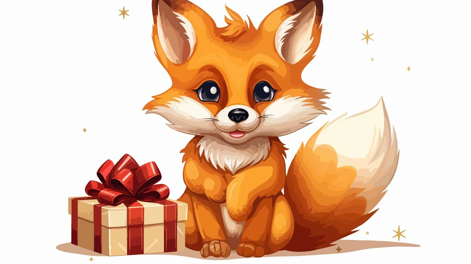 Festive Cartoon Fox with Angry Expression — free download from Dotvec