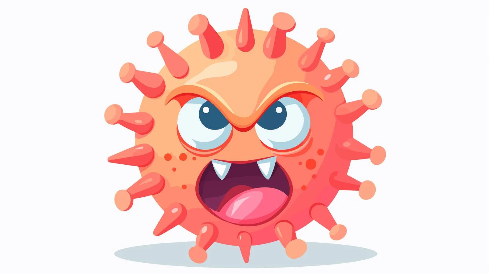 Angry Virus Flat Design Illustration — free download from Dotvec