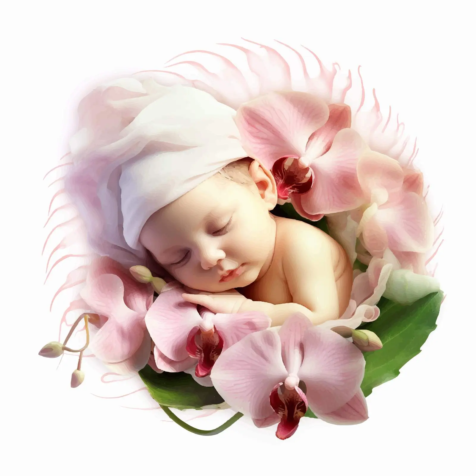 Anguloa Orchid - Venus' Cradle Variety – free art for home image from Dotvec