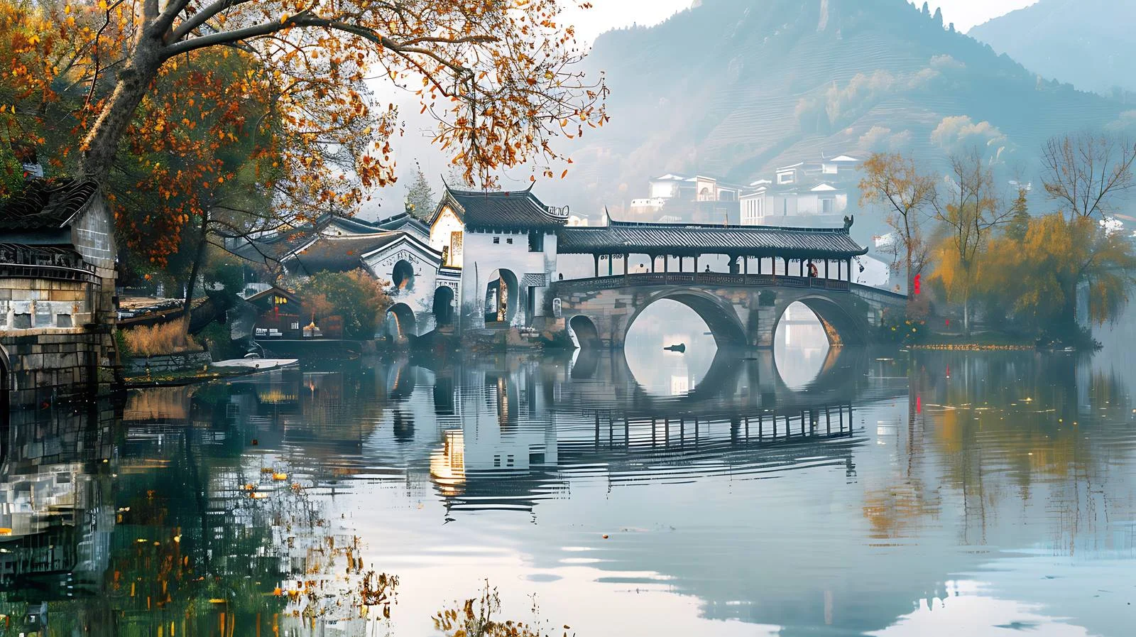 Tranquil Beauty of Isolated Hongcun Village — free download from Dotvec