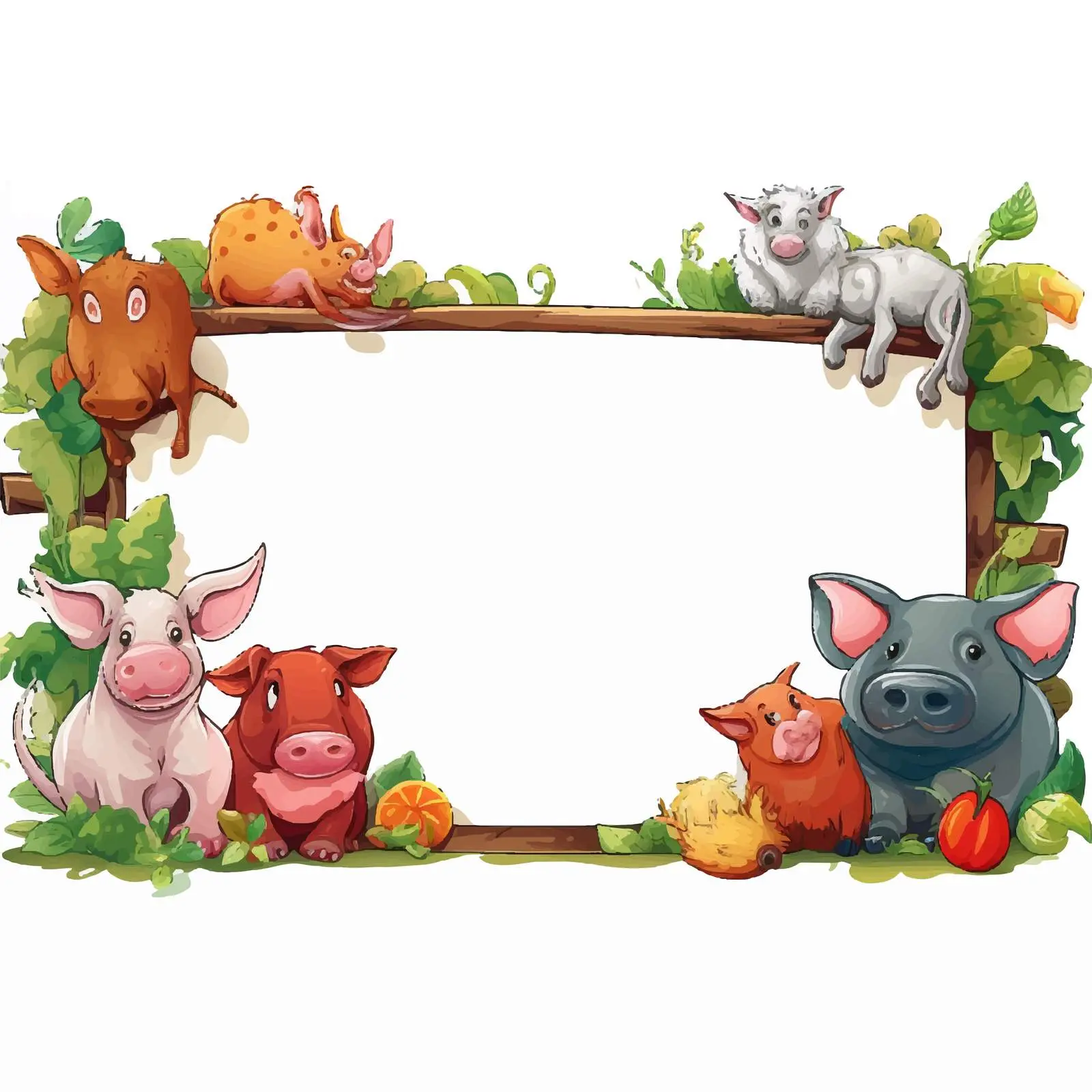 Animal Farm Illustration with Blank Banner — free download from Dotvec