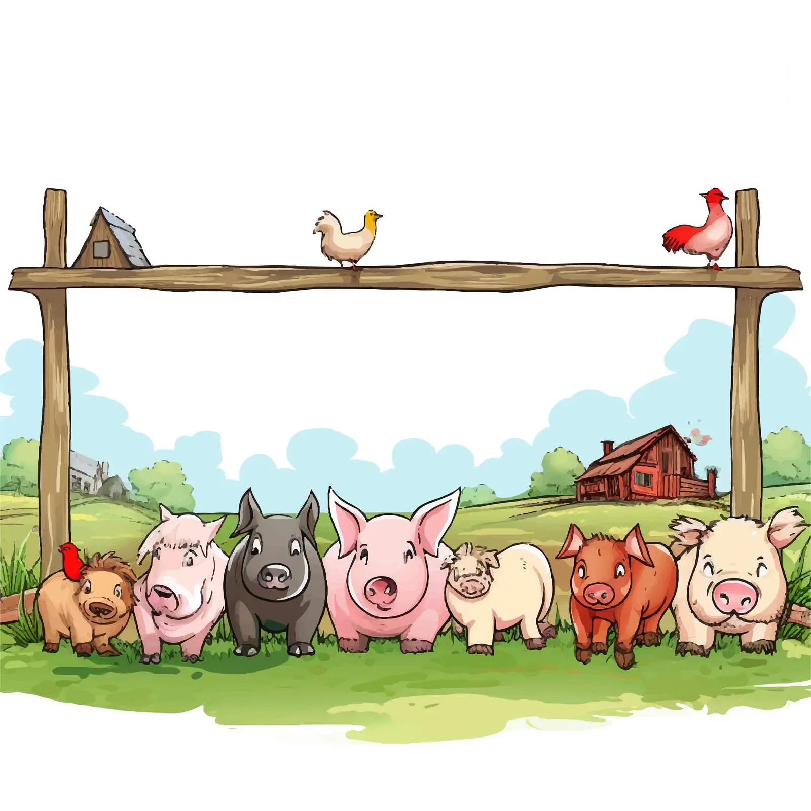 Animal Farm Blank Banner Vector Illustration — free download from Dotvec