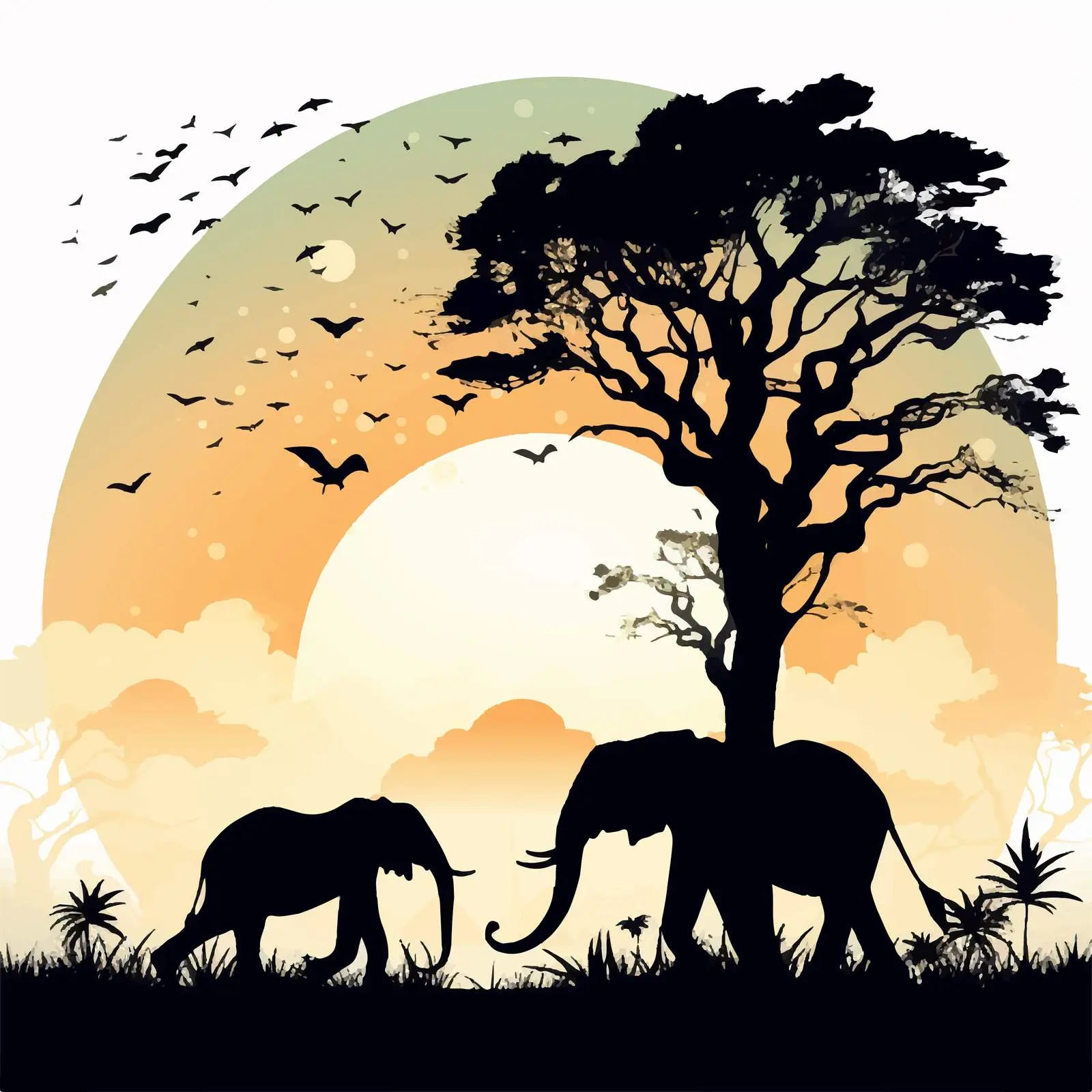 Cartoon Animal Silhouette Vector Illustration — free download from Dotvec