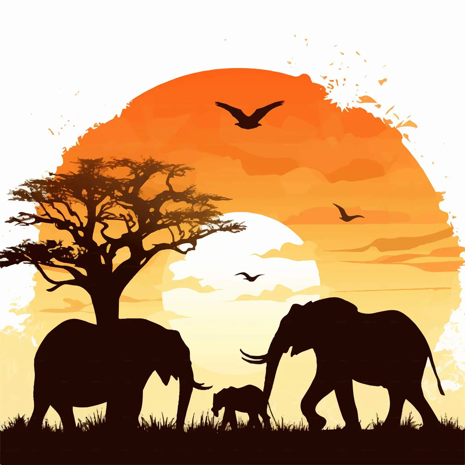 Animal Silhouette Vector Illustration in Cartoon Style — free download from Dotvec