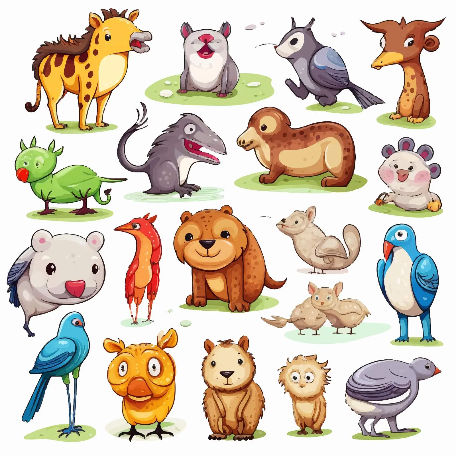Colorful Animal and Object Vector Illustration — free download from Dotvec