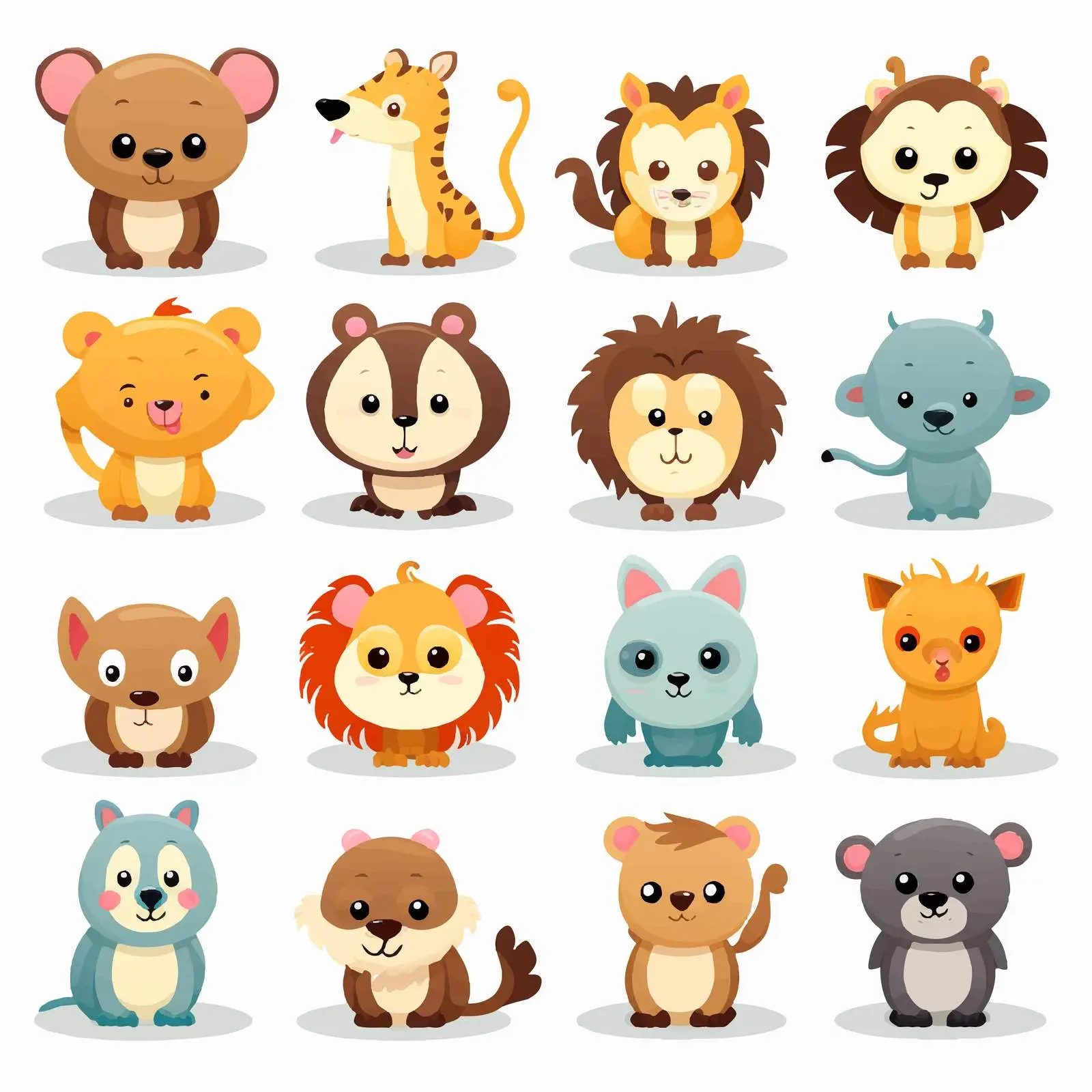 Animals and Objects Vector Illustration on White Background — free download from Dotvec