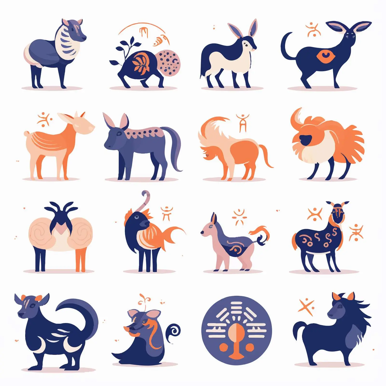 Chinese Zodiac Animal Silhouettes - 12 Signs – free chinese zodiac image from Dotvec