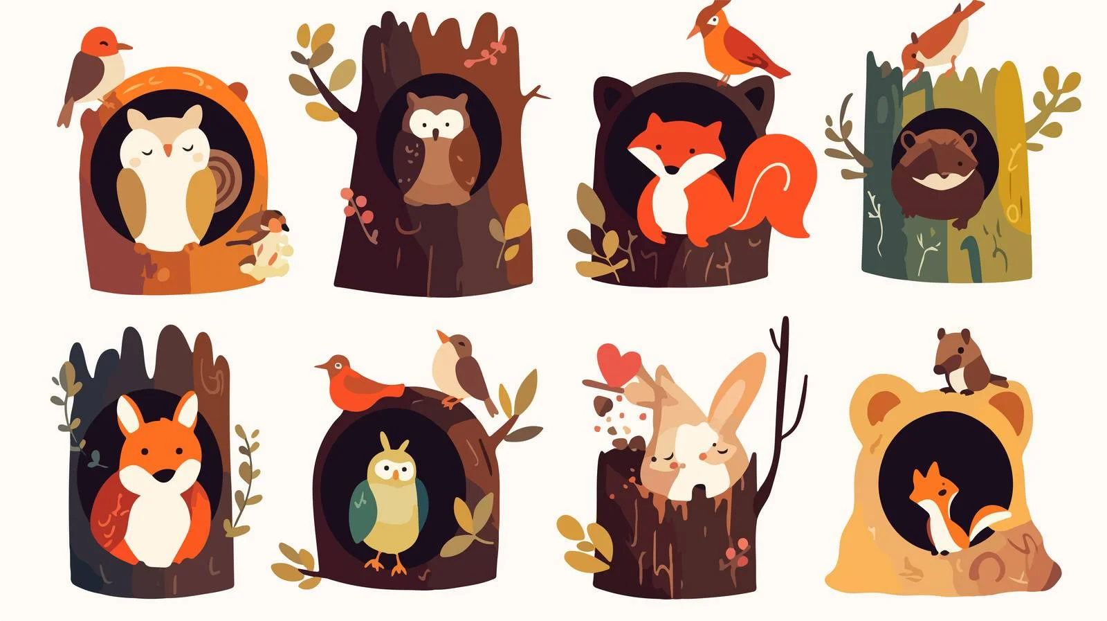 Woodland Creatures in Natural Habitats — free download from Dotvec