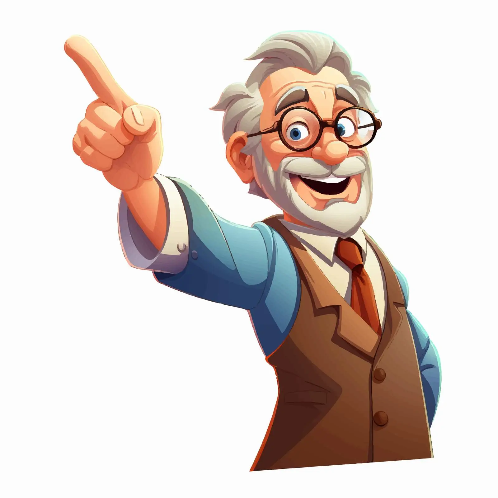 Happy Pointing Professor Vector Illustration – free professor art image from Dotvec