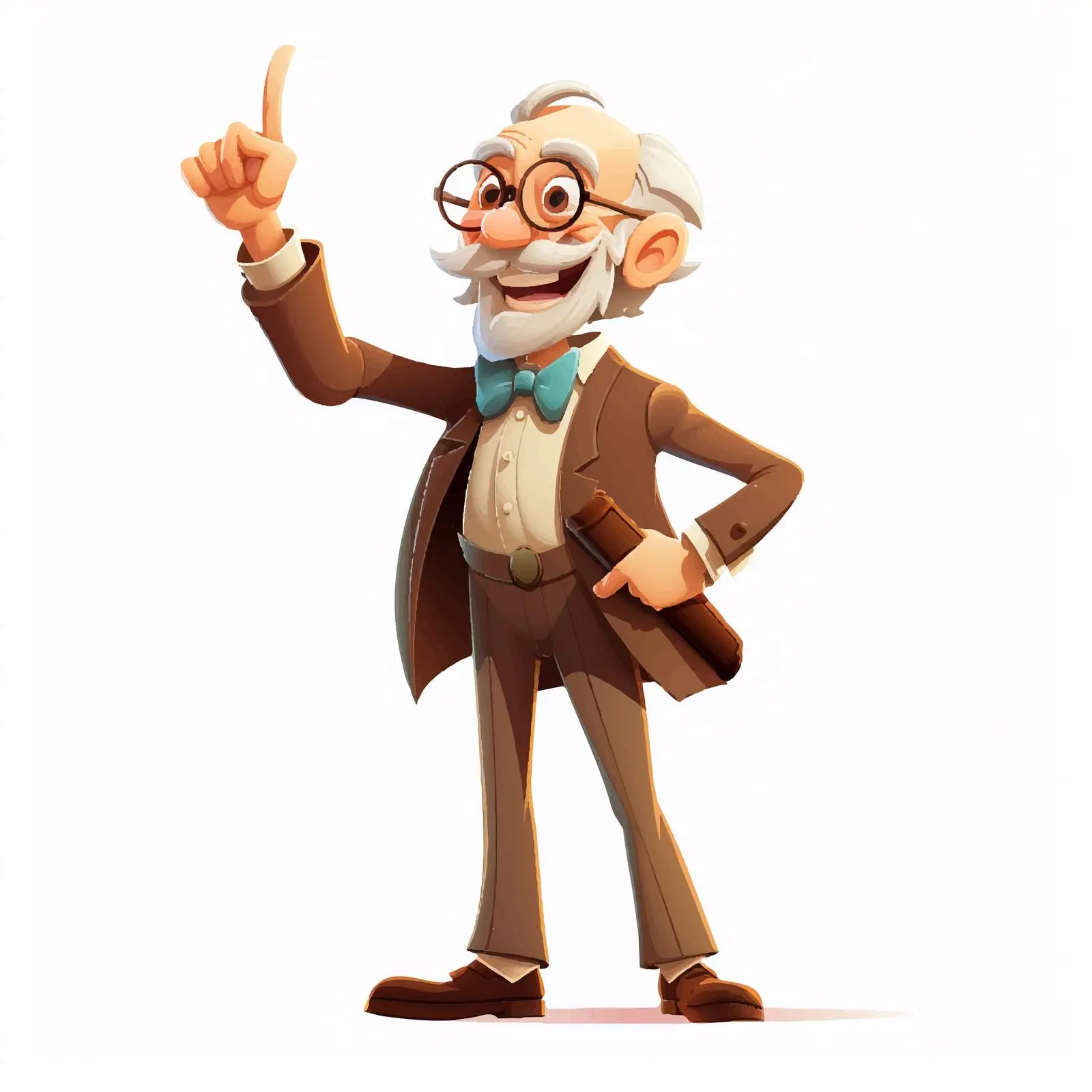 Happy Pointing Professor Vector Illustration – free cartoon tea image from Dotvec