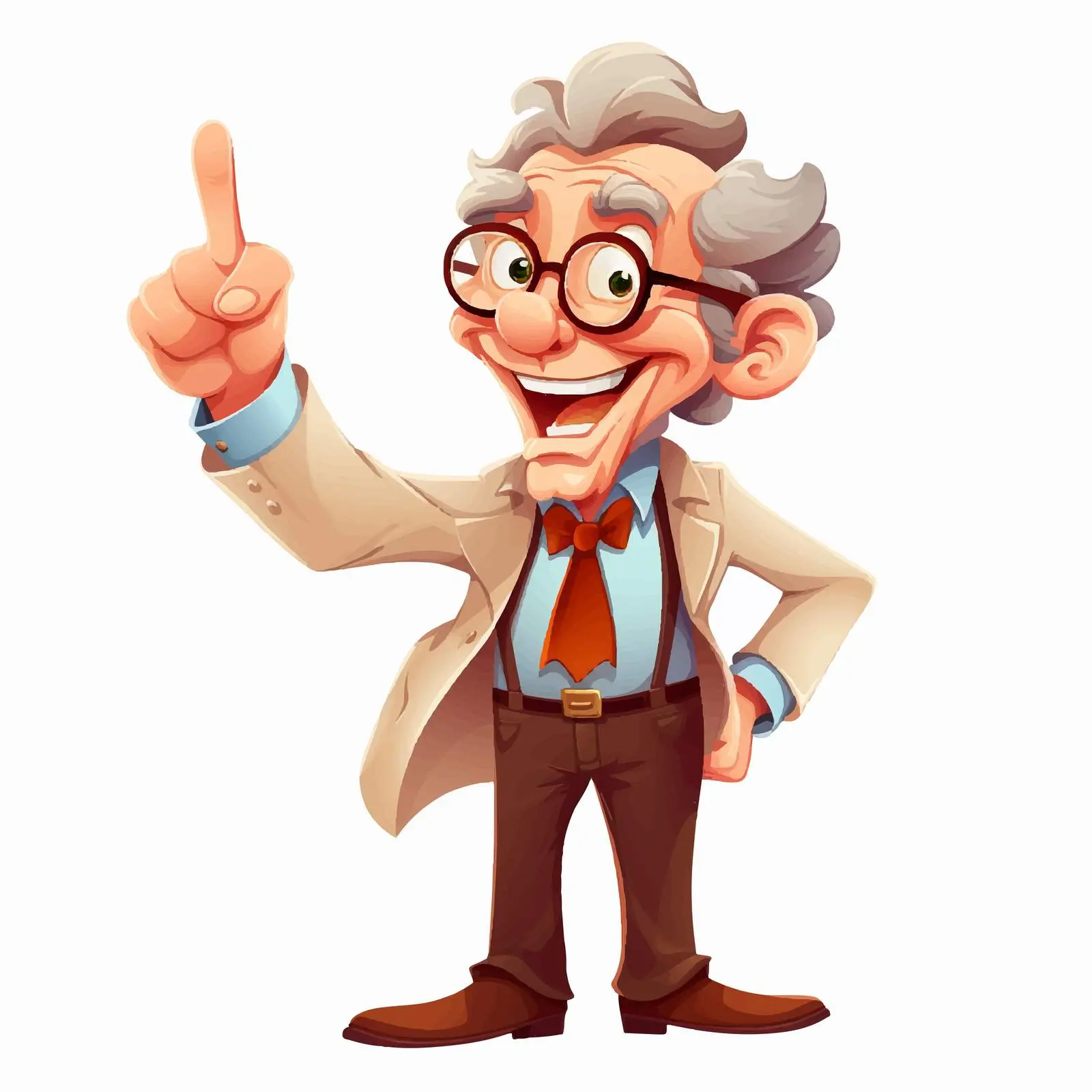 Happy Pointing Professor Vector Illustration – free education icon image from Dotvec