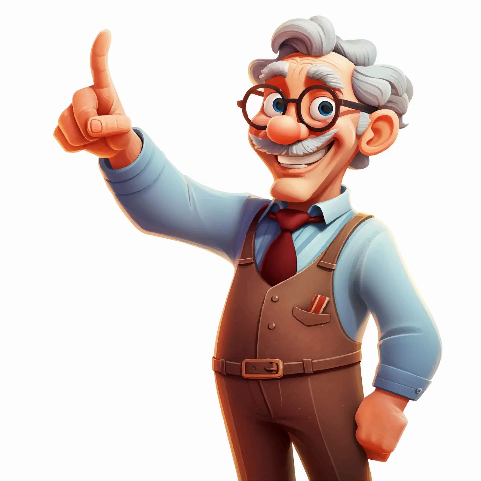 Happy Pointing Professor Vector Illustration — free download from Dotvec