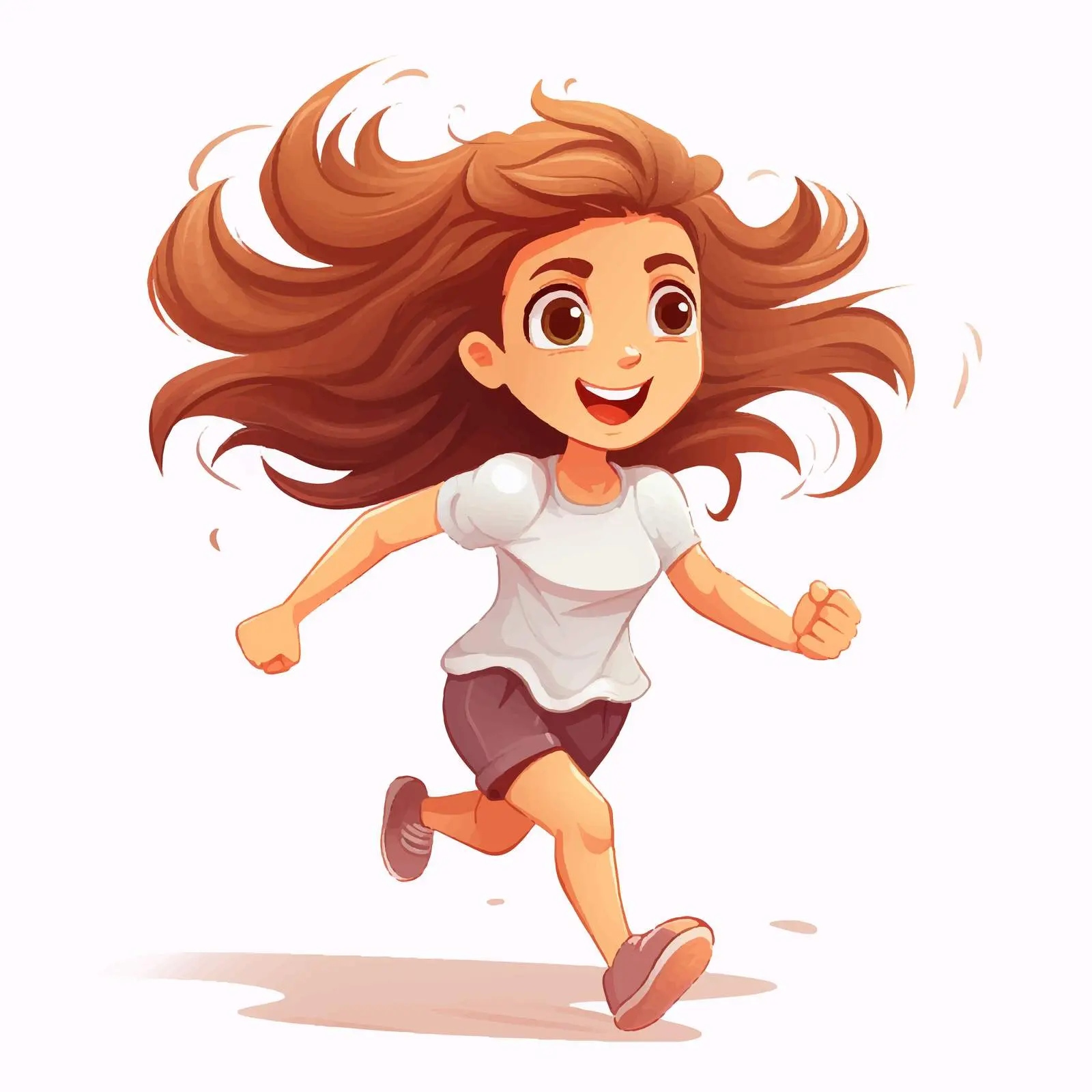 Joyful Animated Girl Running Vector Illustration — free download from Dotvec