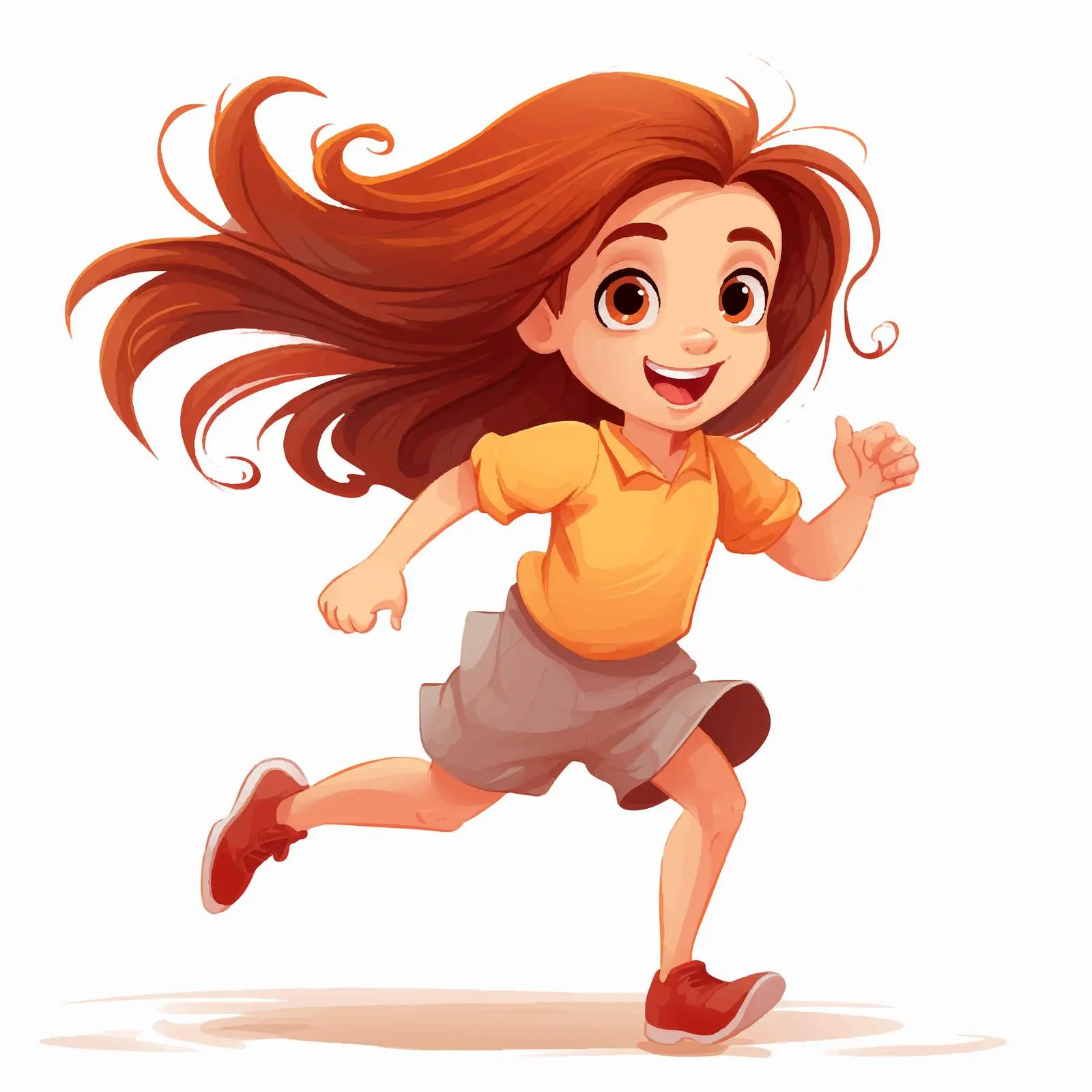 Joyful Animated Girl Running Vector Graphic — free download from Dotvec