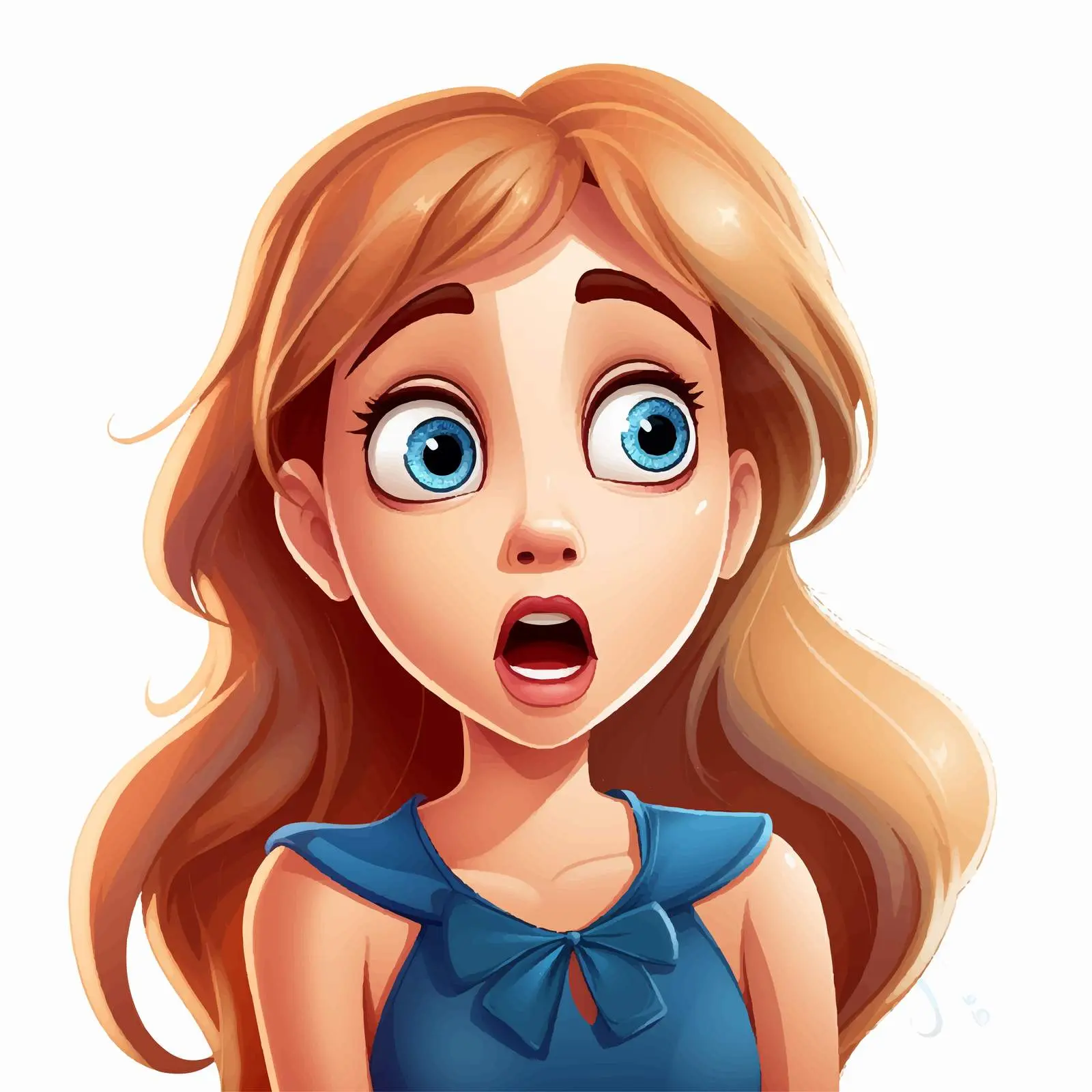 Surprised Animated Girl Vector Illustration — free download from Dotvec