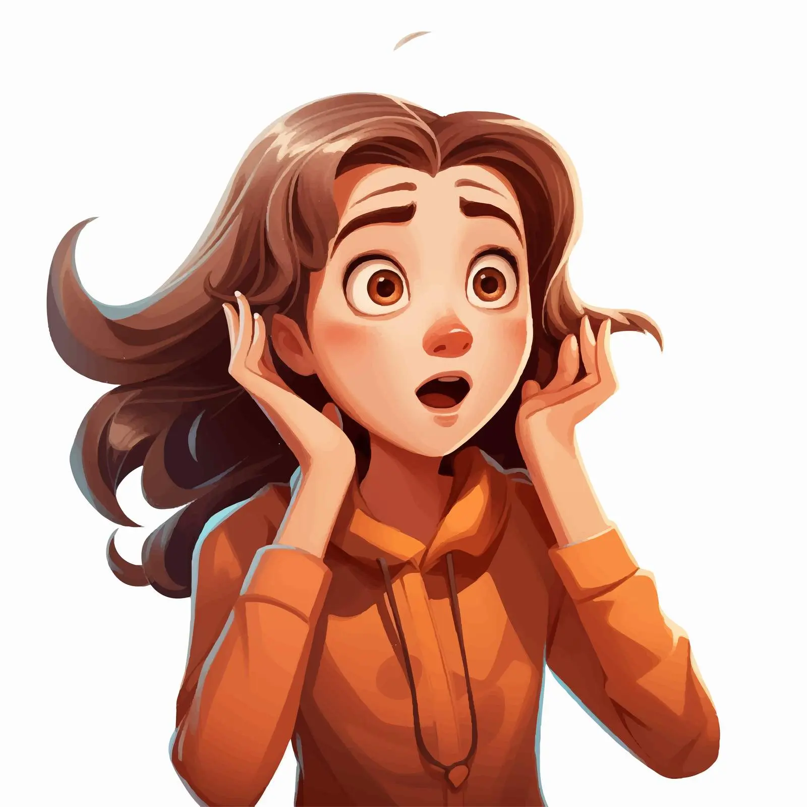 Surprised Animated Girl Vector Illustration — free download from Dotvec