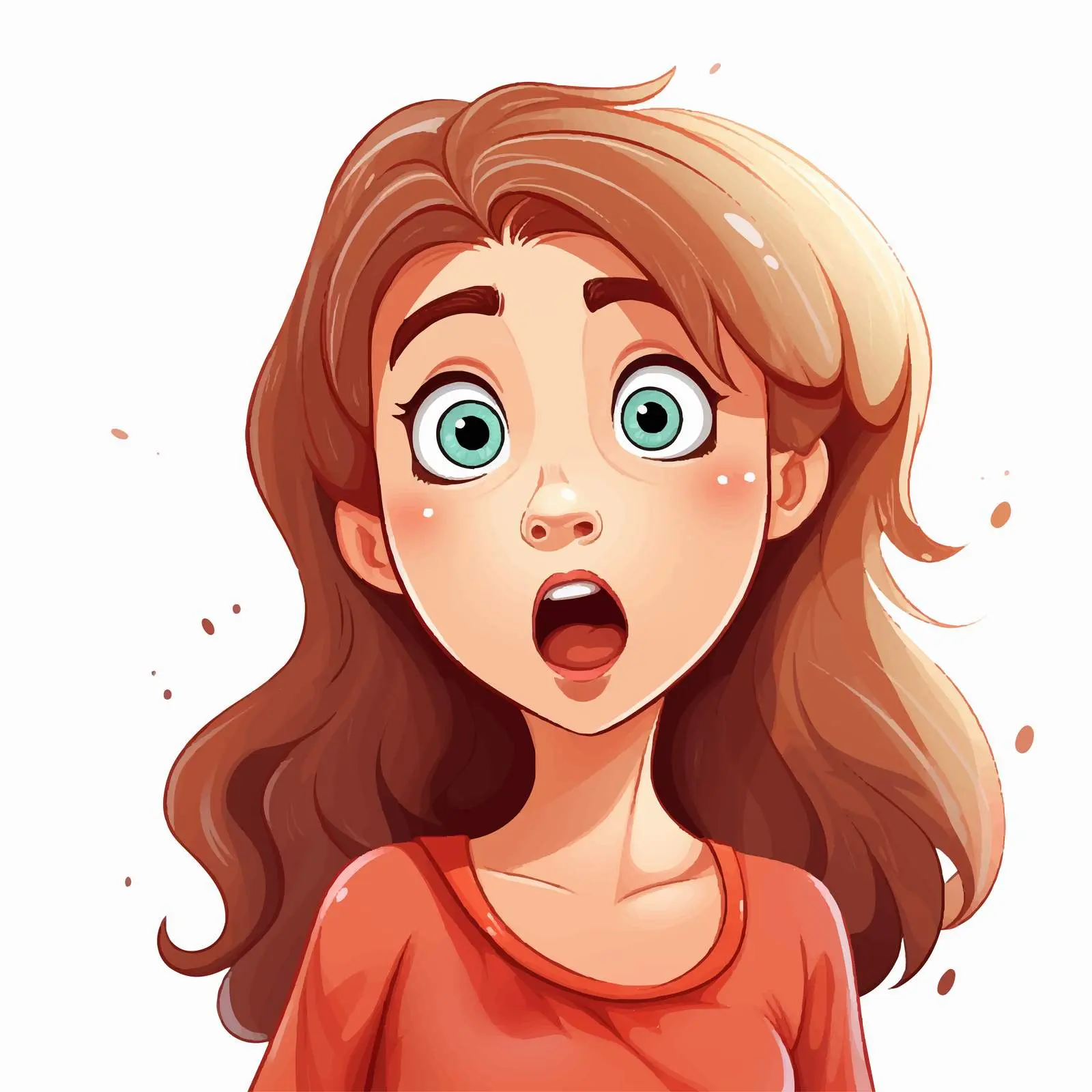 Surprised Animated Girl Vector Illustration — free download from Dotvec