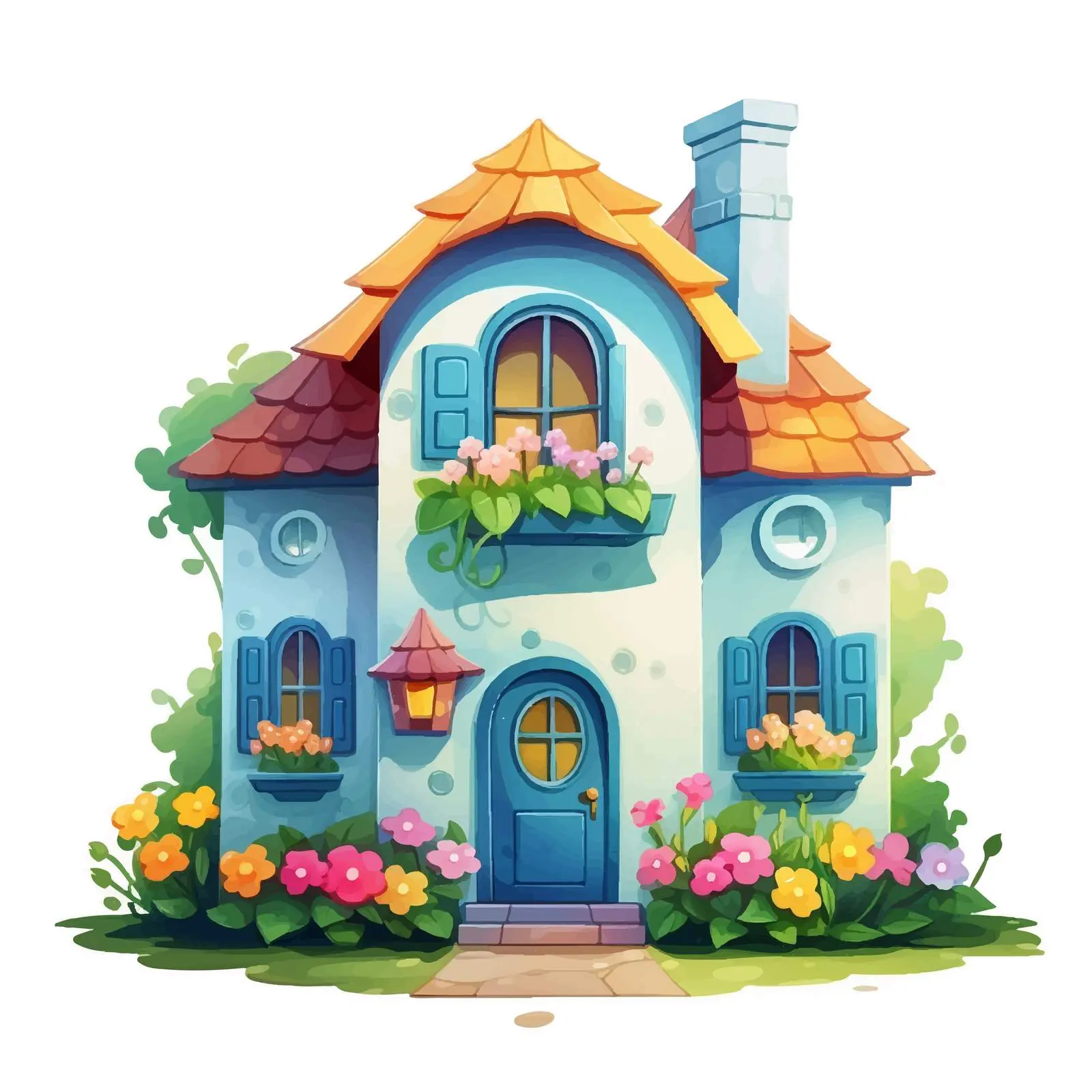 Cheerful Animated House Vector Illustration – free animated design image from Dotvec