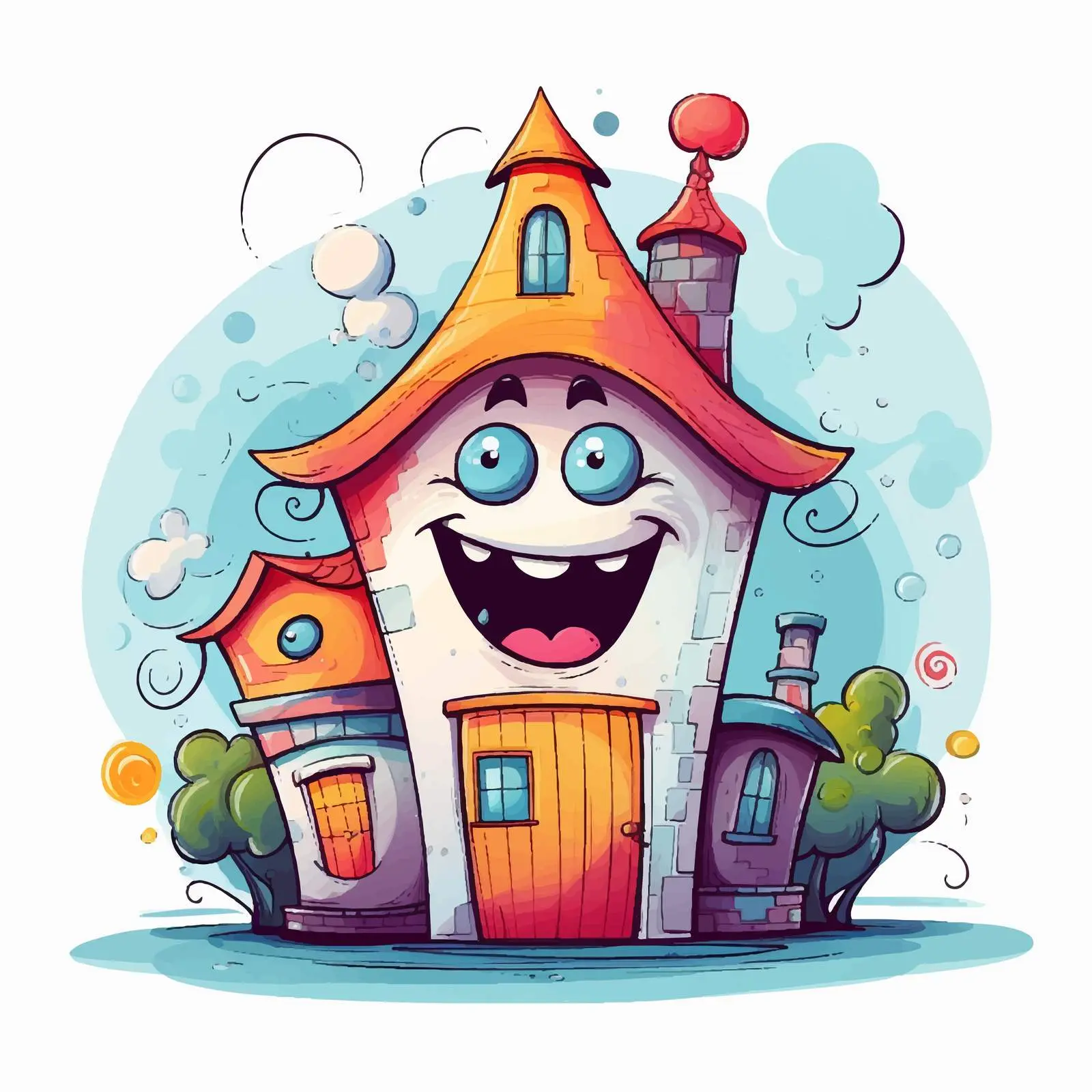Cheerful Animated House Vector Illustration — free download from Dotvec