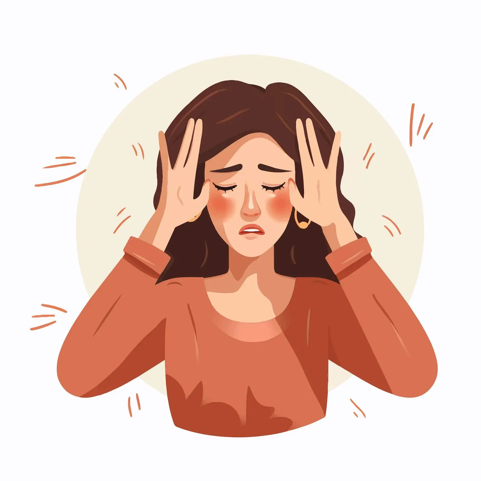 Annoyed Woman Covering Ears Vector Art — free download from Dotvec