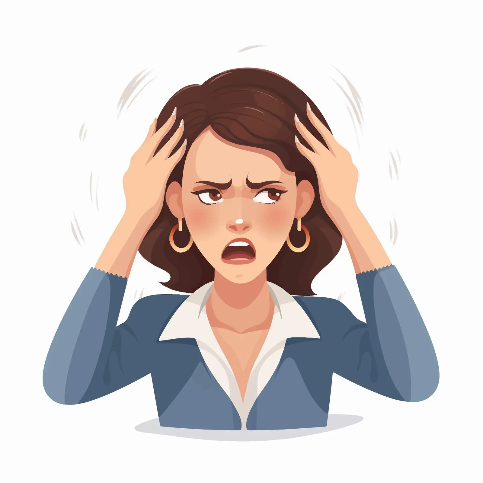 Annoyed Woman Covering Ears with Hands – free discomfort image from Dotvec