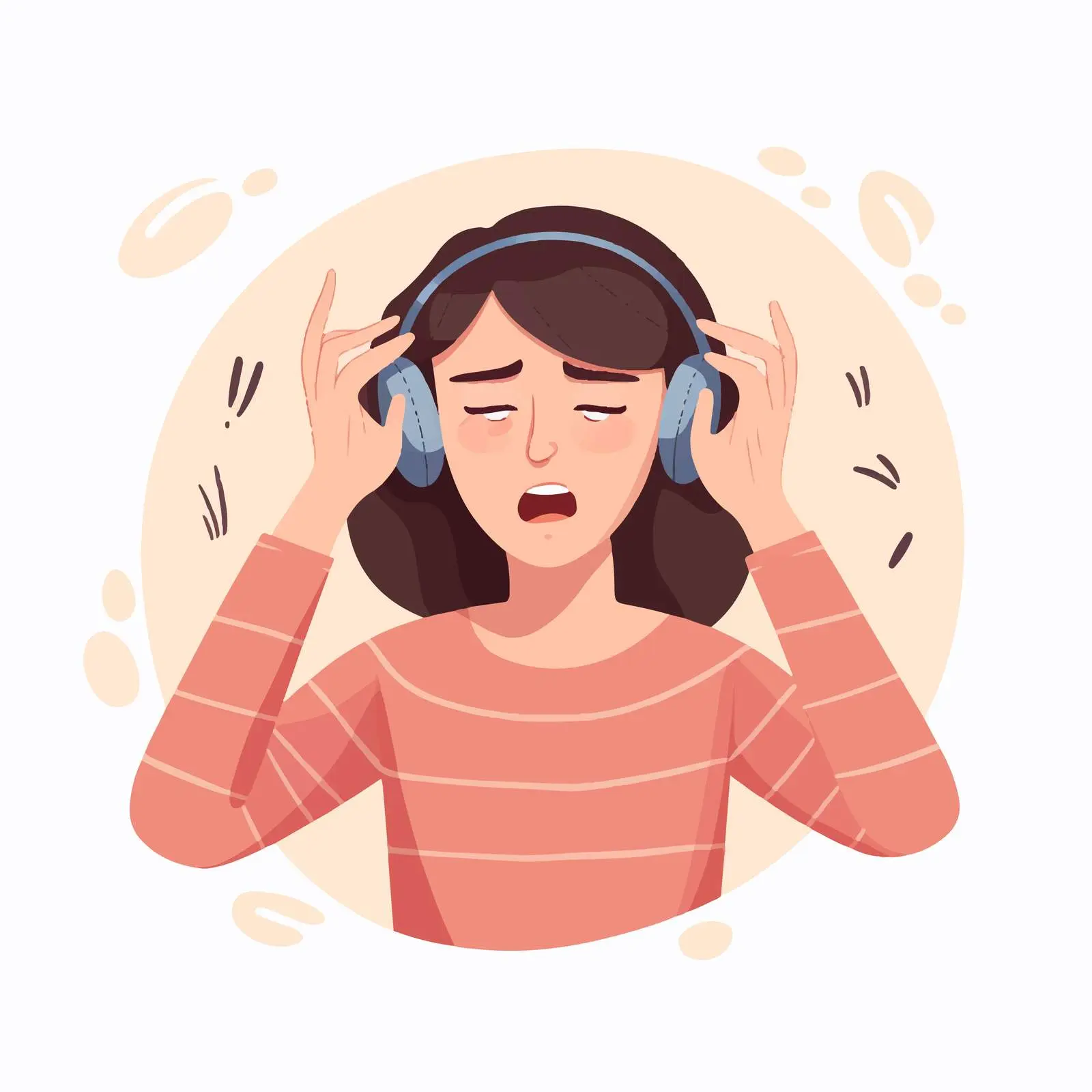 Annoyed Woman Closing Ears with Hands – free overwhelmed image from Dotvec