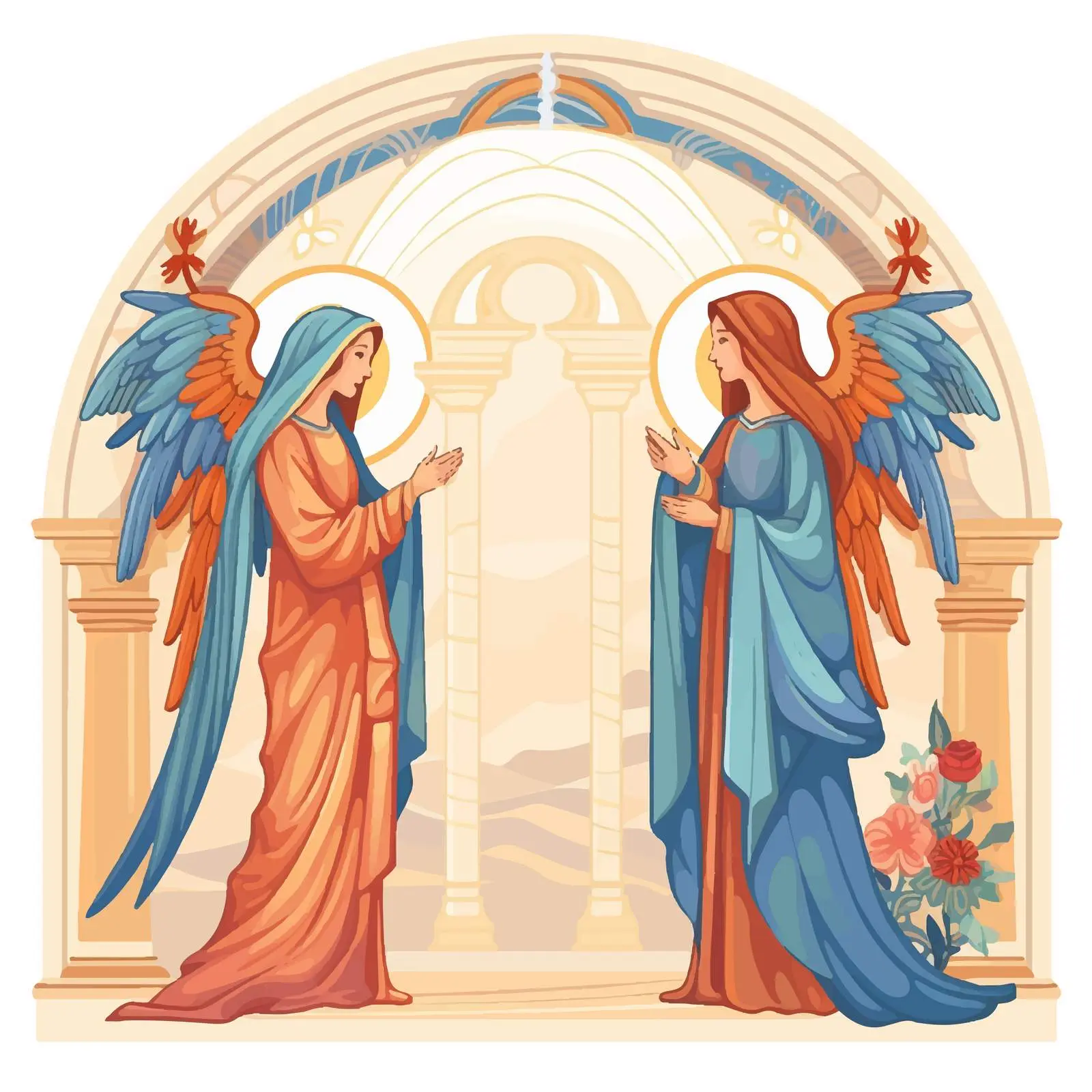 Annunciation to the Blessed Virgin Mary Illustration – free illustration design image from Dotvec