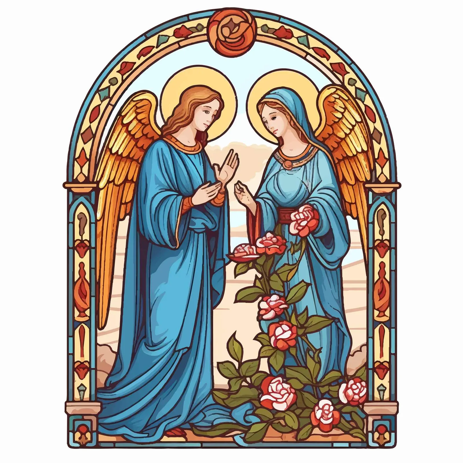 Annunciation to the Blessed Virgin Mary Illustration — free download from Dotvec